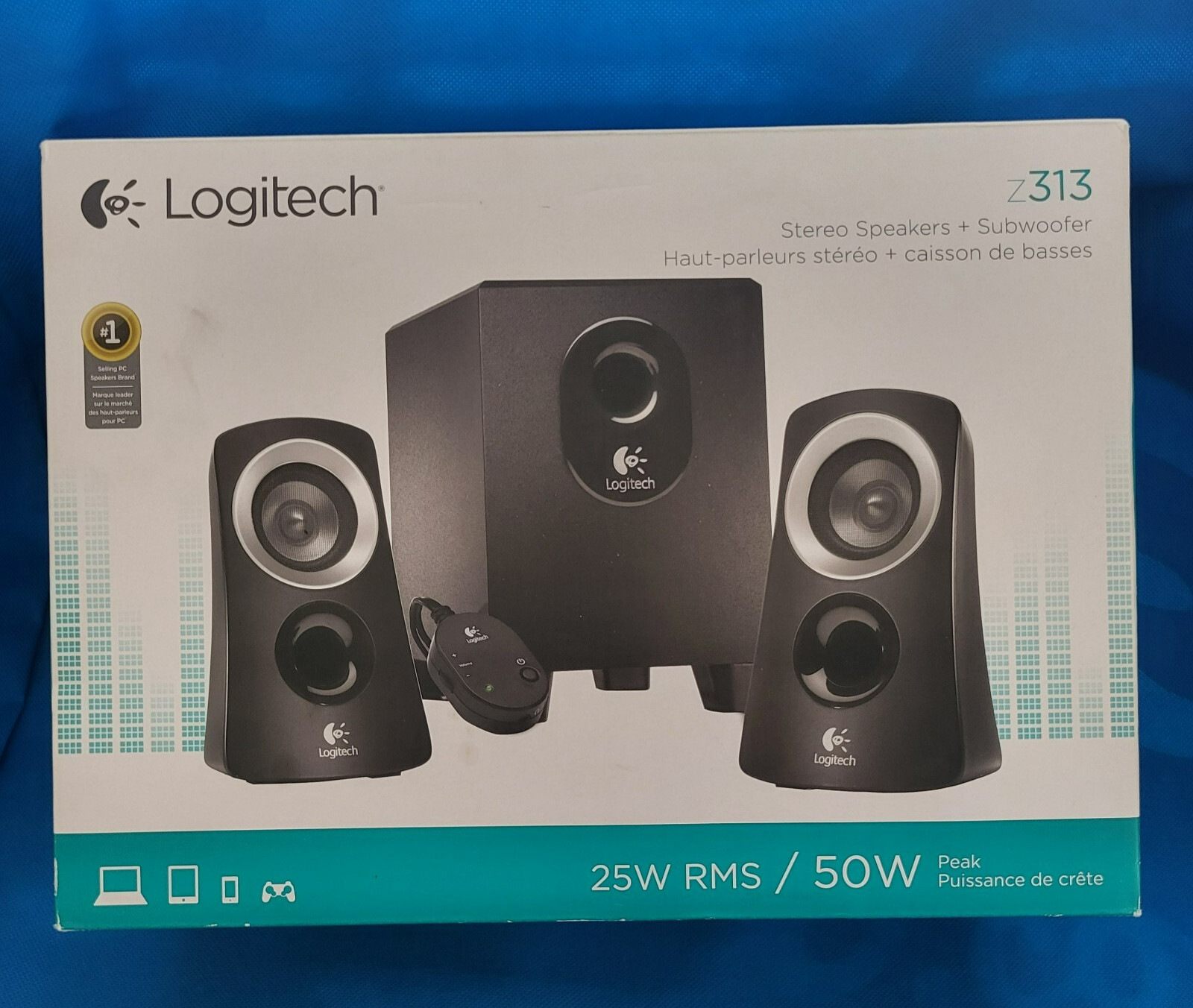 NEW! LOGITECH Z313 SPEAKER SYSTEM – STEREO SPEAKERS & SUBWOOFER 25W RMS / 50W