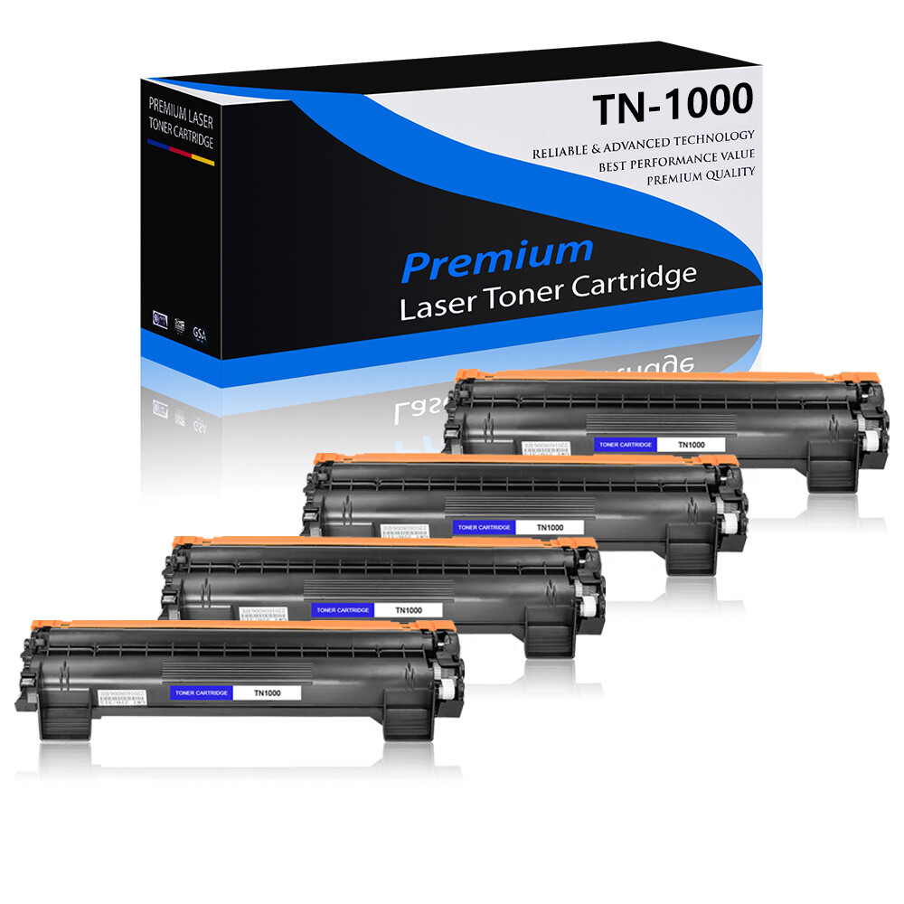 4PK TN1000 Toner Cartridge for Brother DCP-1511 DCP-1510 MFC-1810 Printer Hi-Y