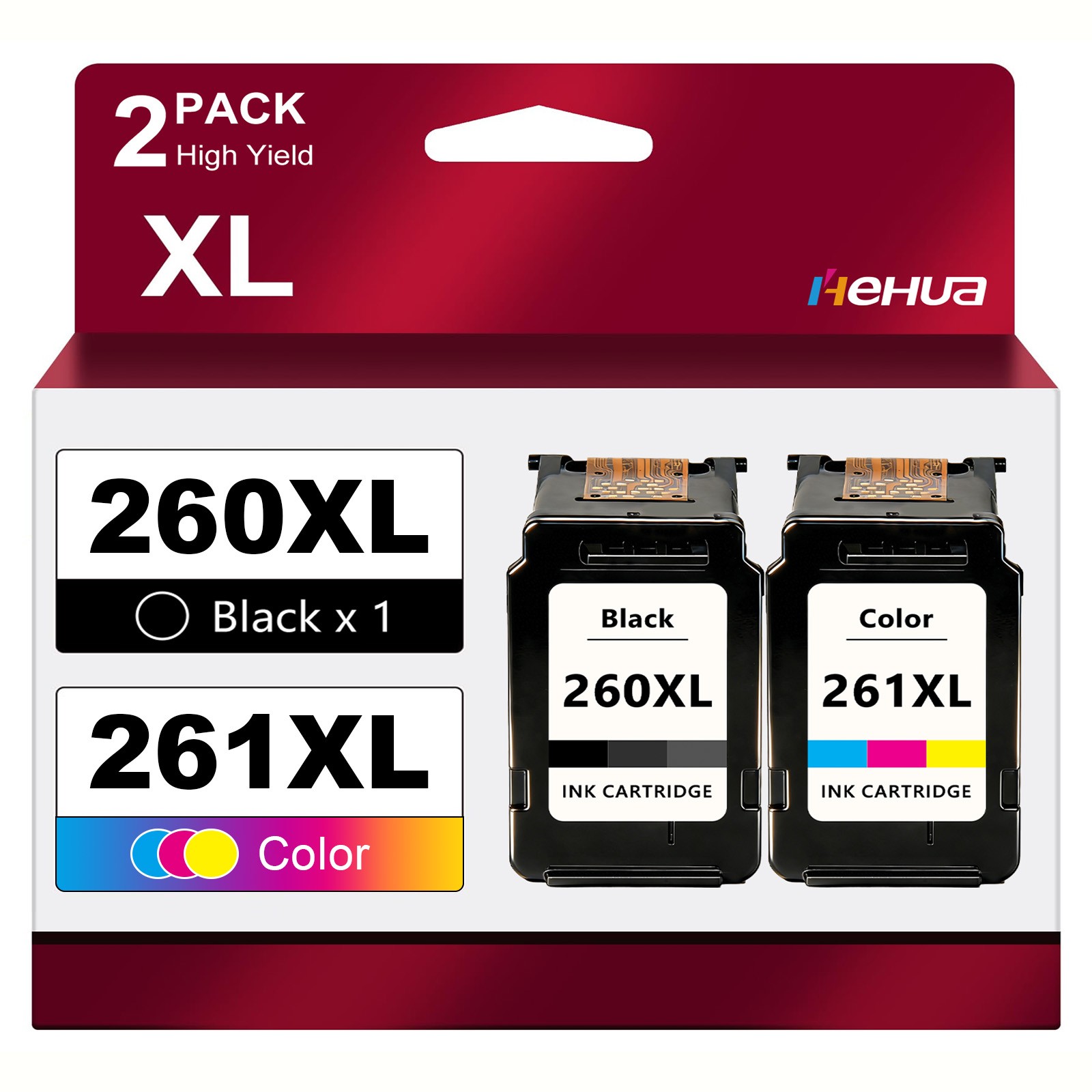 2 PK PG-260XL CL-261XL Ink Cartridges For Canon PIXMA TS5320 1 Black 1 Color