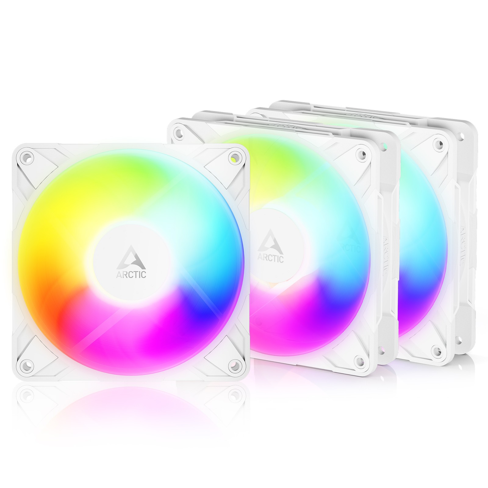ARCTIC P12 Pro Reverse A-RGB (3 Pack) white Reverse Fan PC Case 120mm silent