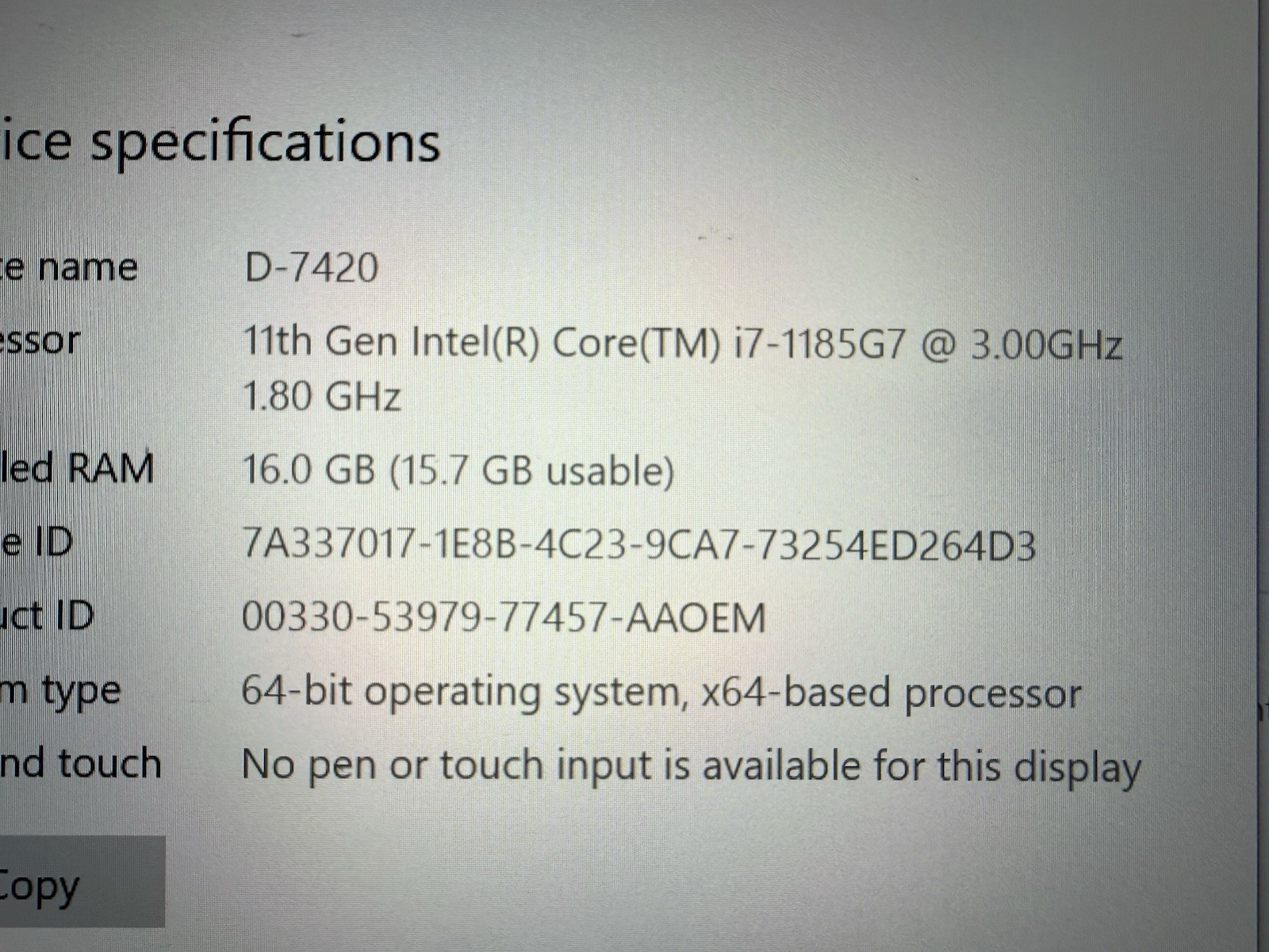 Dell Latitude 7420 14″ (Intel Core i7 11th Gen. 16GB RAM, 256GB) Lot of 10