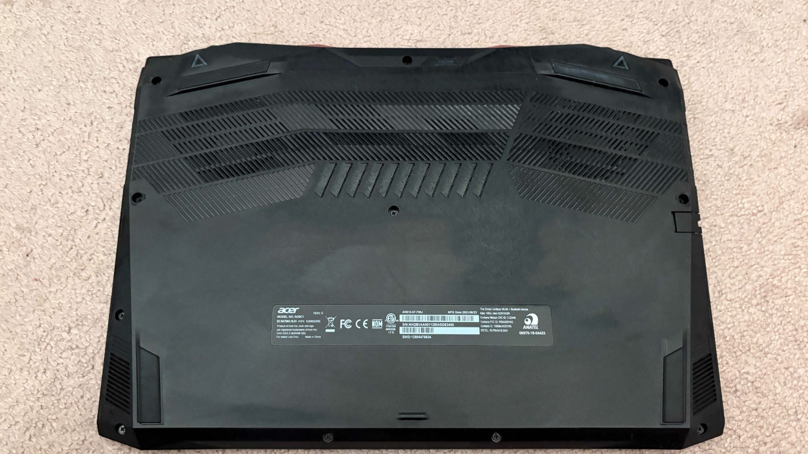 Acer Nitro 5 Intel Core i7-11800H RTX 1650Ti, 16GB RAM + CHARGER | OBO