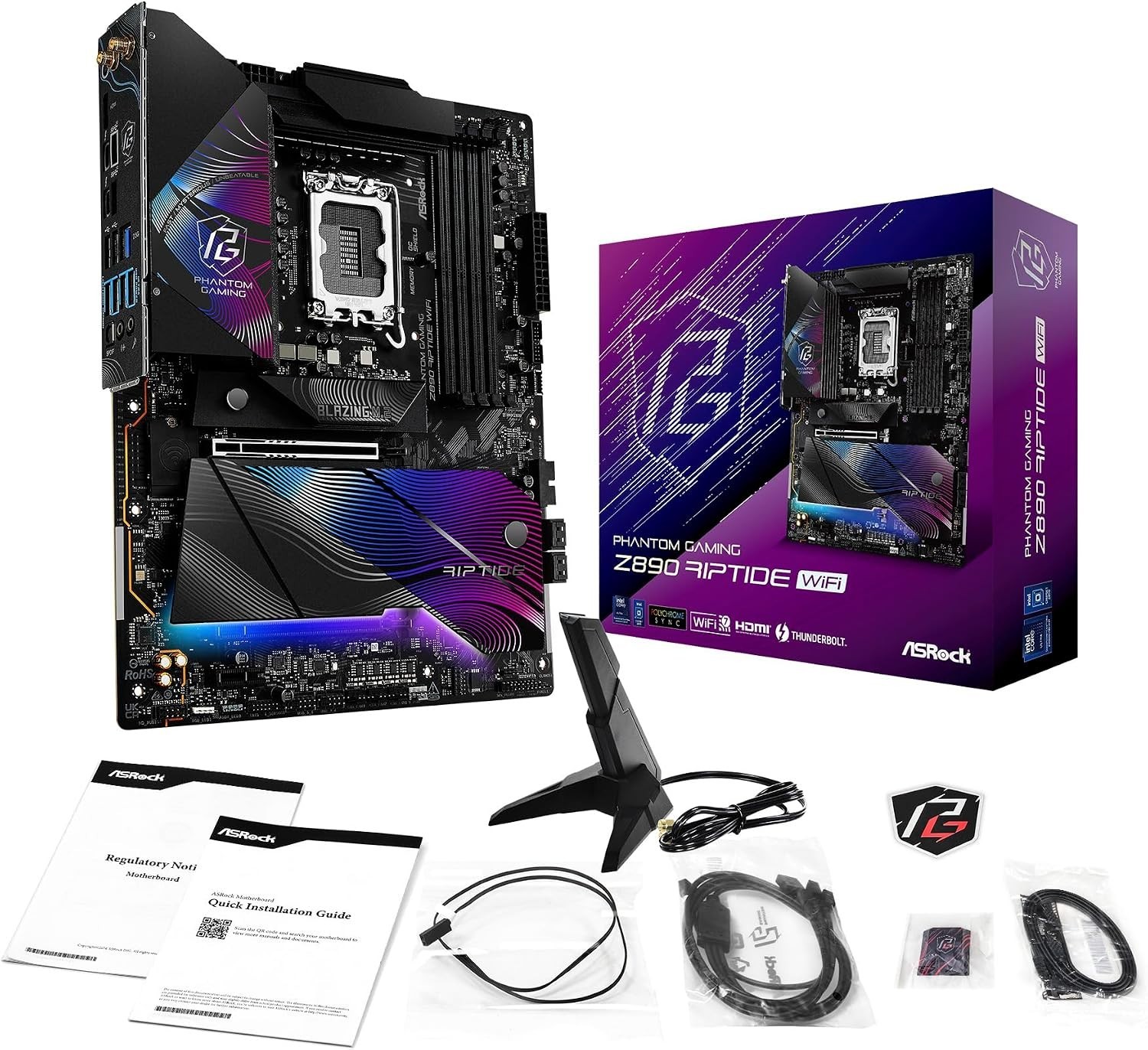 ASRock Phantom Gaming Z890 Riptide WiFi 7 Intel LGA1851 DDR5 ATX Motherboard NEW