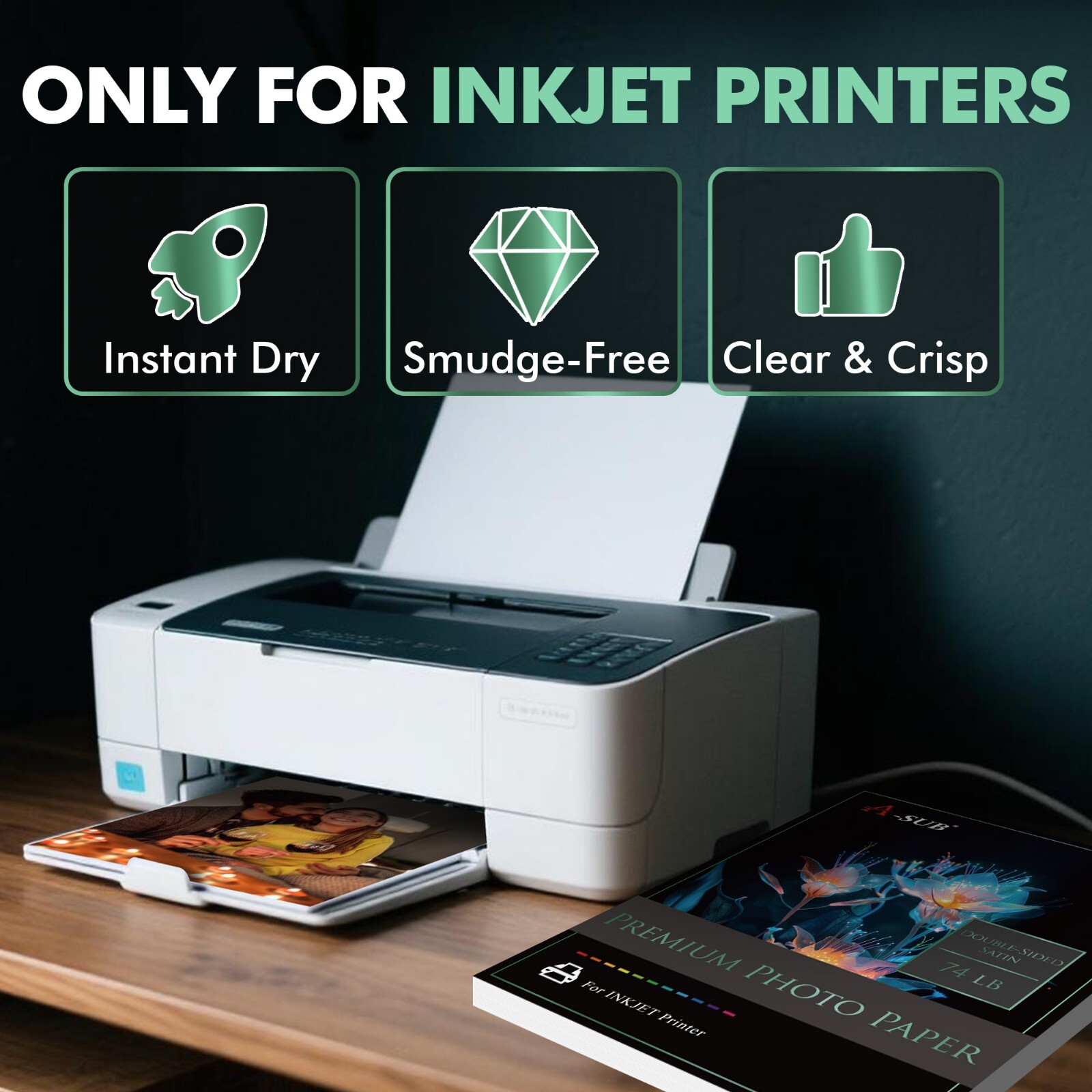 Lot A-SUB Premium 74lb Double-Sided Satin Photo Paper 8.5×11, 11×17 280g Inkjet