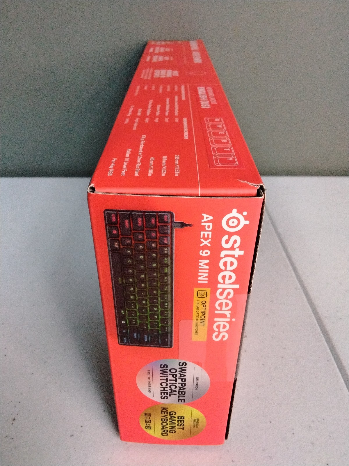 SteelSeries Apex 9 Mini HotSwap Optical Mini Keyboard 60% Compact New & Sealed!