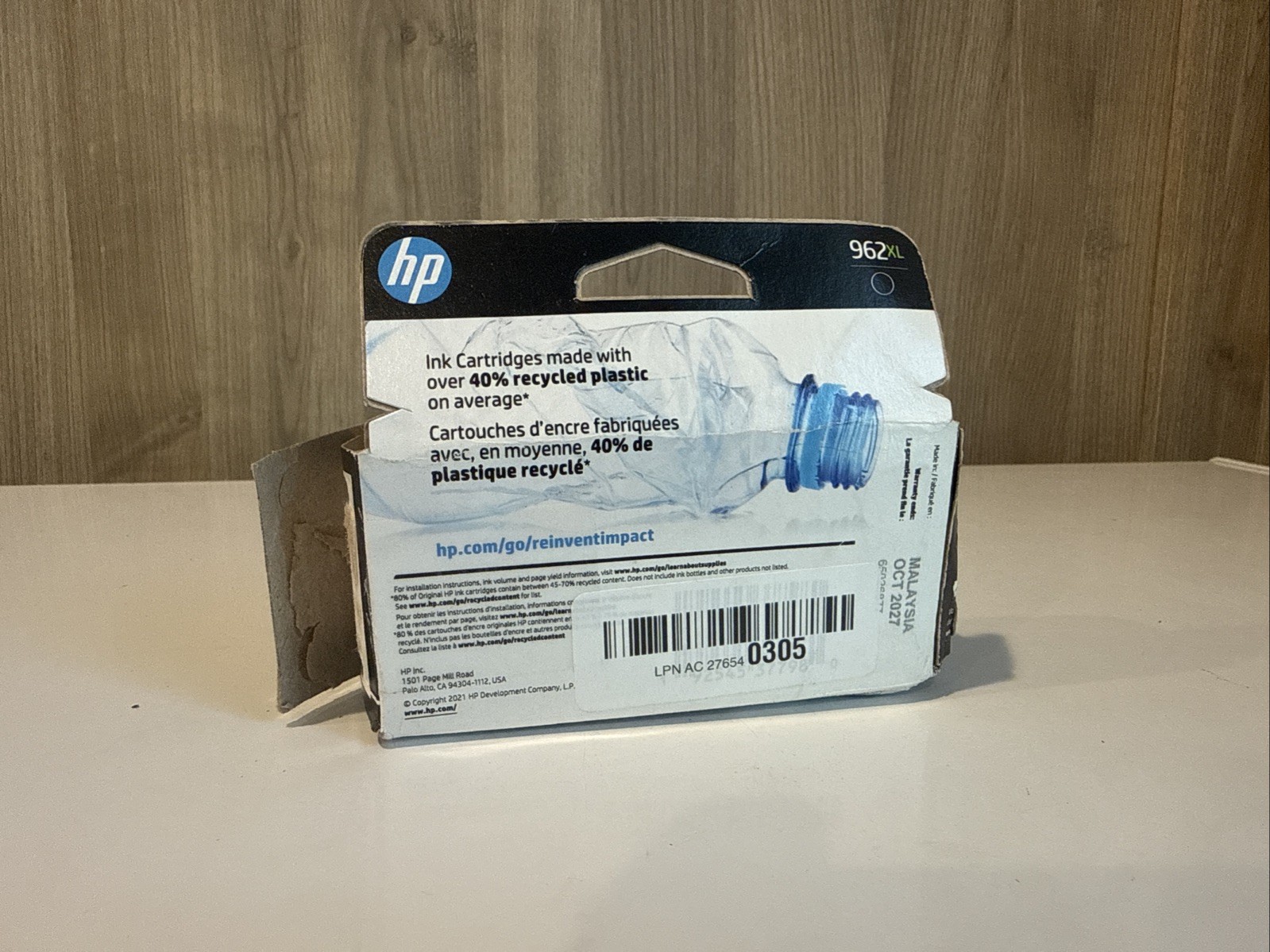 Genuine HP 962XL Black Noir Ink Cartridge Exp 11/2027