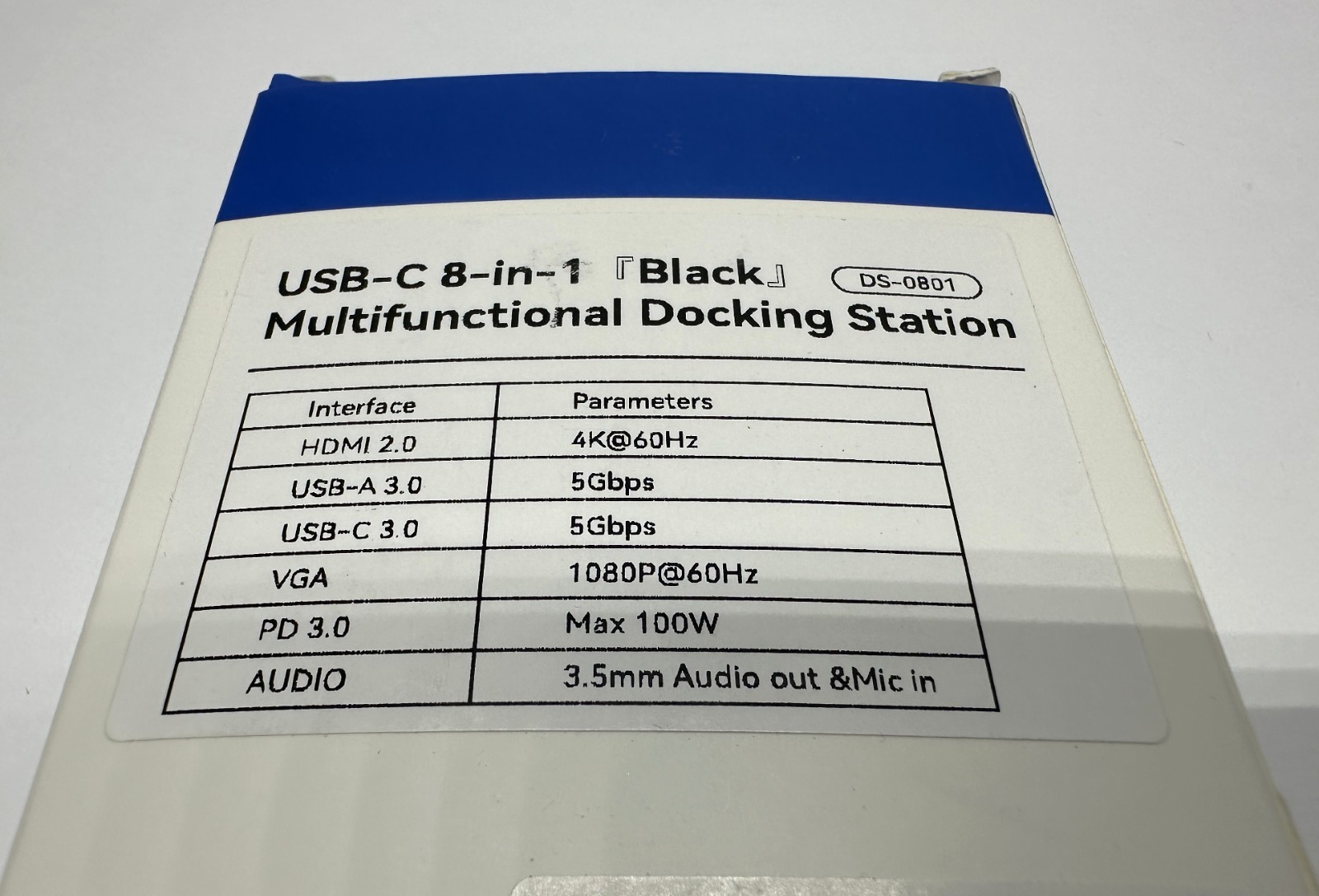 ACASIS USB-C 8-in-1 Docking Station Hub HDMI 4K VGA PD 100W USB 3.0 DS-0801