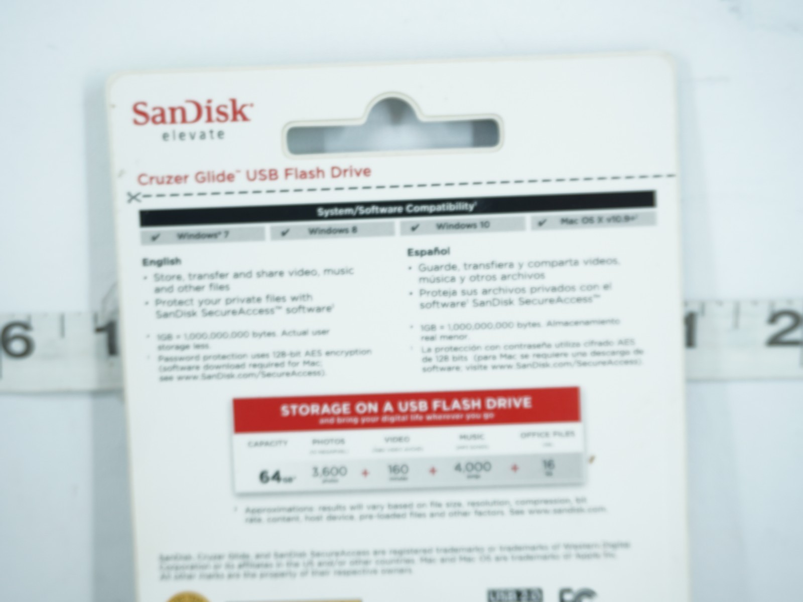 SANDISK ELEVATE CRUZER GLIDE USB FLASH DRIVE (64GB) NEW SEALED
