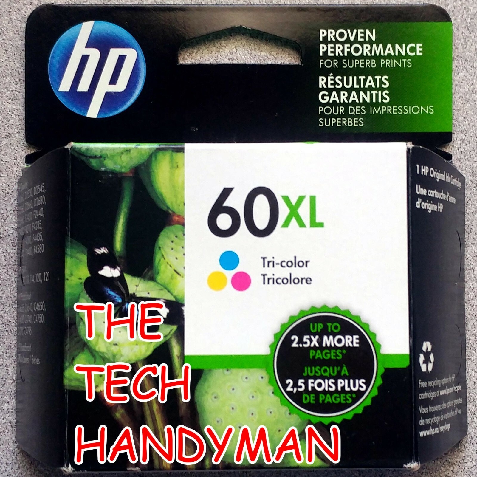HP GENUINE 60XL TRI-COLOR INK (RETAIL BOX) PHOTOSMART C4740 C4750 C4780 C4795
