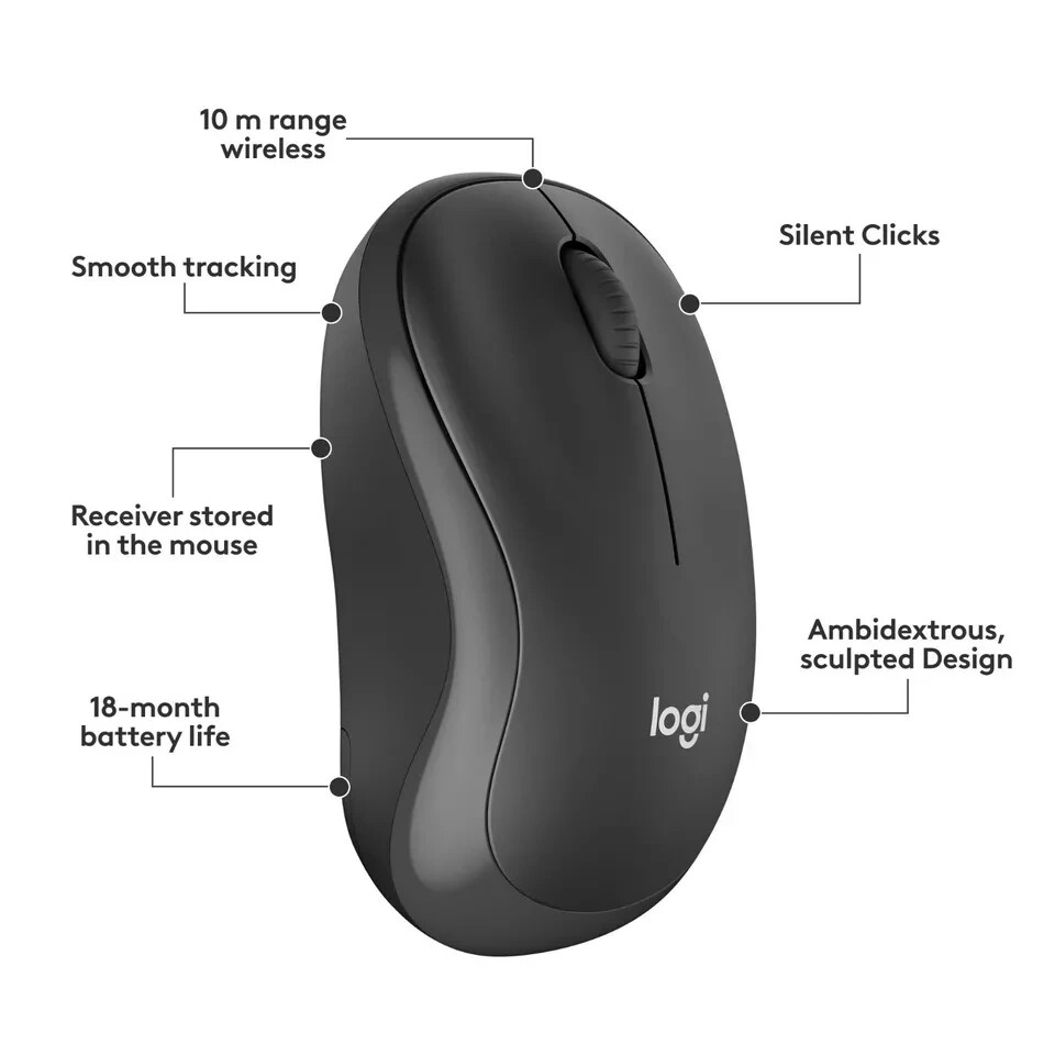 Logitech MK295 Silent Wireless Keyboard & Mouse Combo (Graphite)