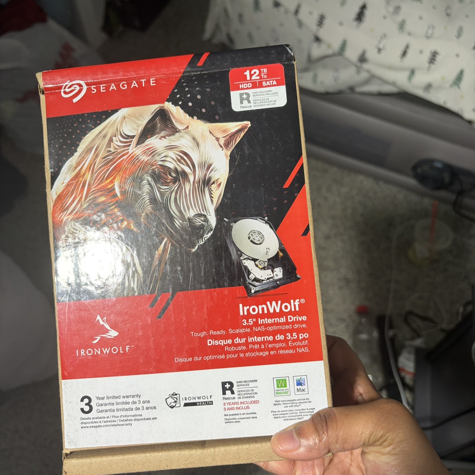 Seagate IronWolf 12TB NAS Internal Hard Drive 3.5” SATA ST12000VN0008 New – BNIB