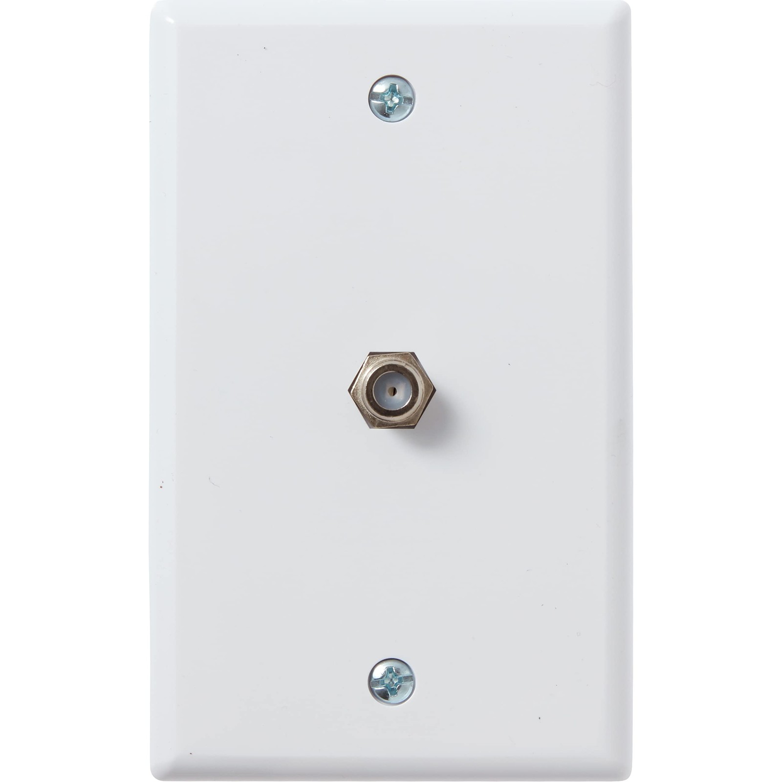 2.75 x 2.75 x 4.5 in. 1-Port TV Cable Wall Plate with F-Connector for Coaxial…