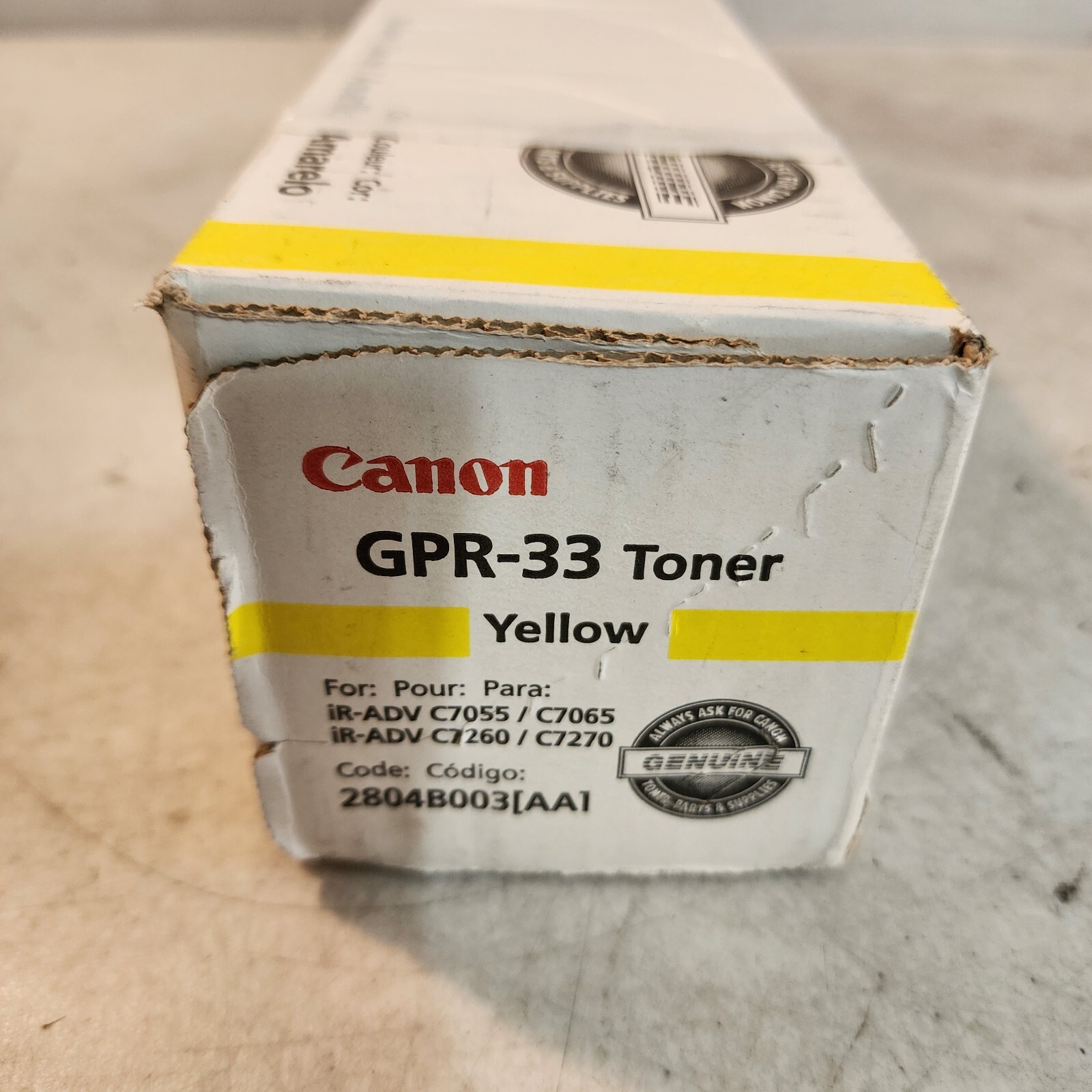 Canon 2804B003 GPR-33 Yellow Toner Cartridge Genuine New OEM Sealed Box Free Shp