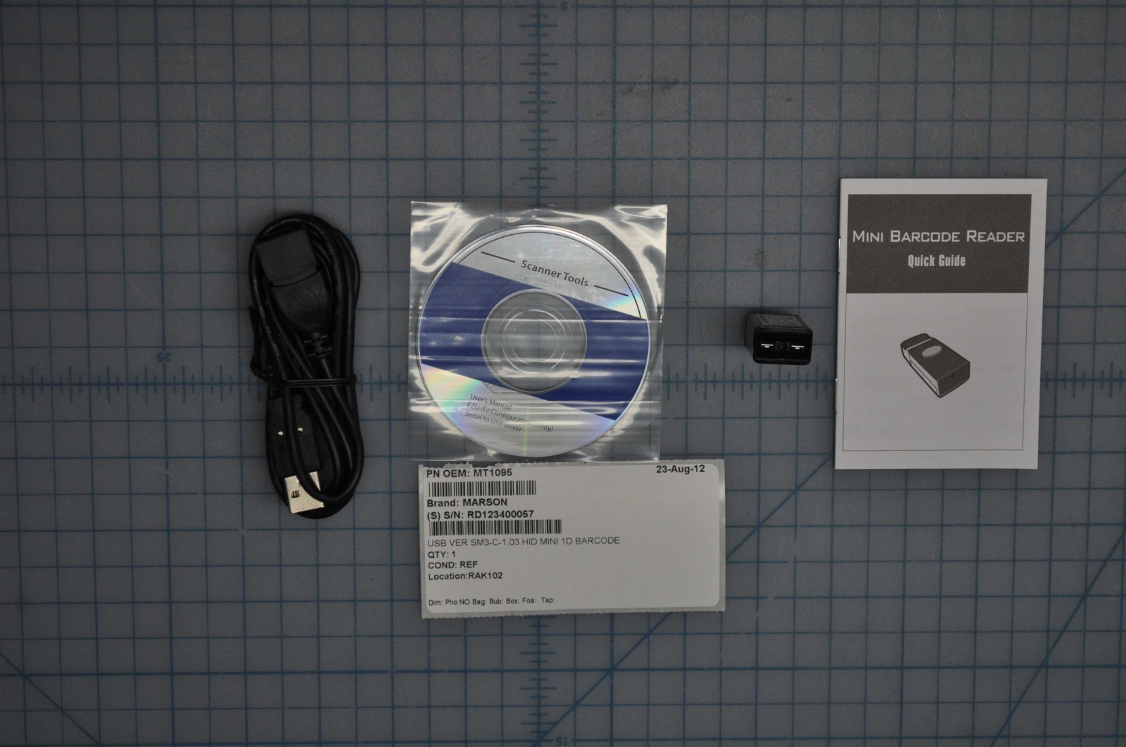 MARSON USB VER SM3-C-1.03.HID MINI 1D BARCODE READER USED MT1095