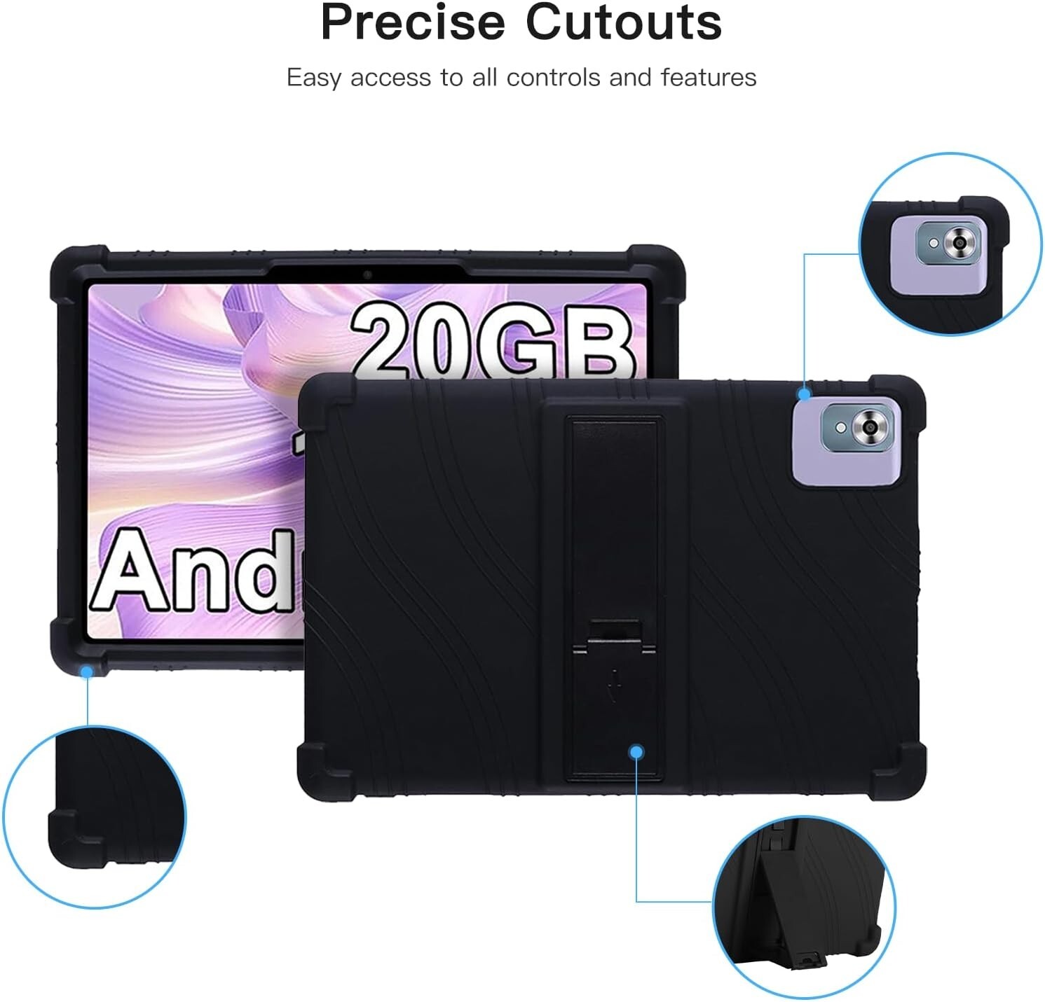 Case for 10 inch/ 10.1 inch Android 15 / 14 / 13 Tablet Stand Cover 2025/2024