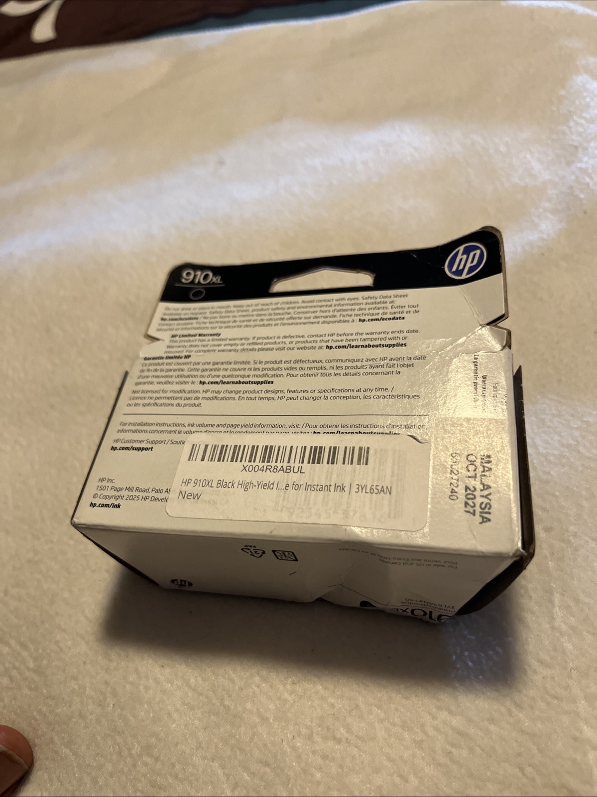 Genuine HP 910XL Black Ink Cartridge EXP 11/2027