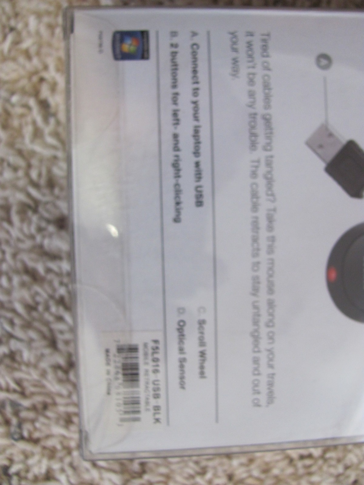 Generic Mini (Wired) Travel Mouse with Optical Scroll and Retractable USB Cable