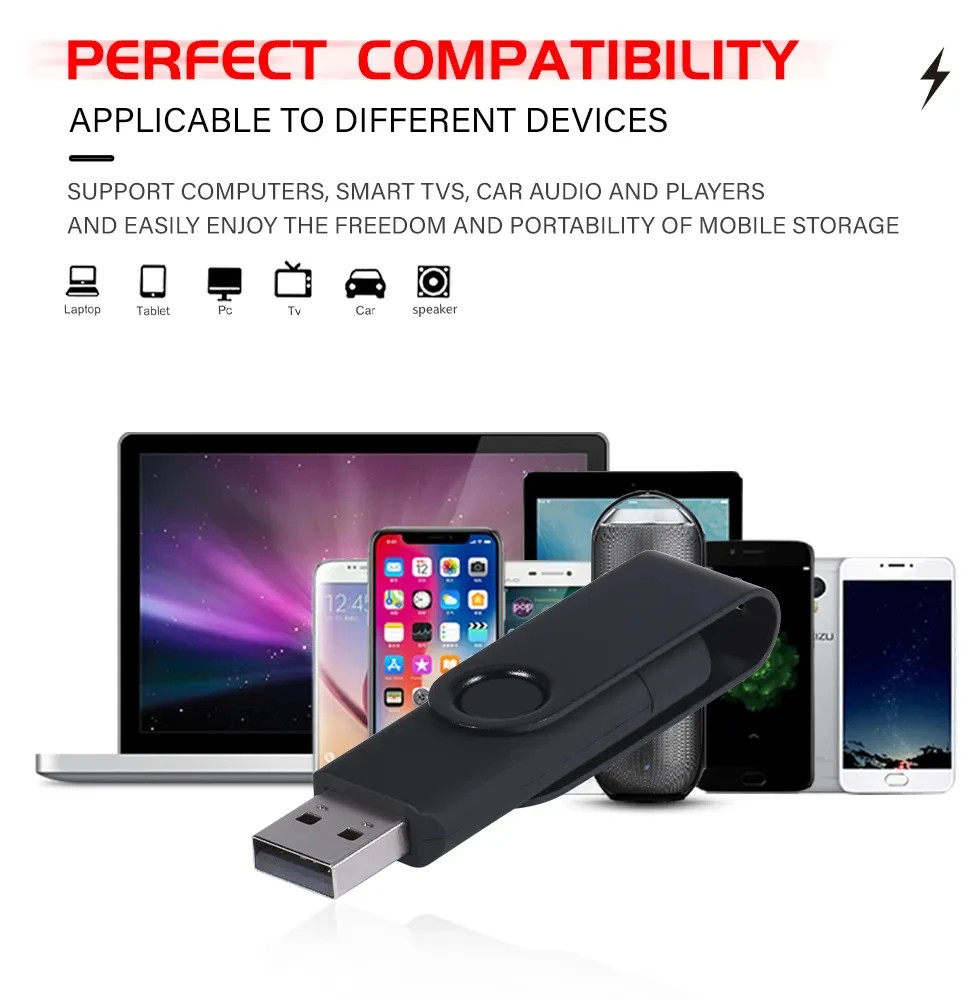 Type-C OTG USB Flash Drive 2-in-1 Memory Photo Stick Pen Drive Android PC 256GB