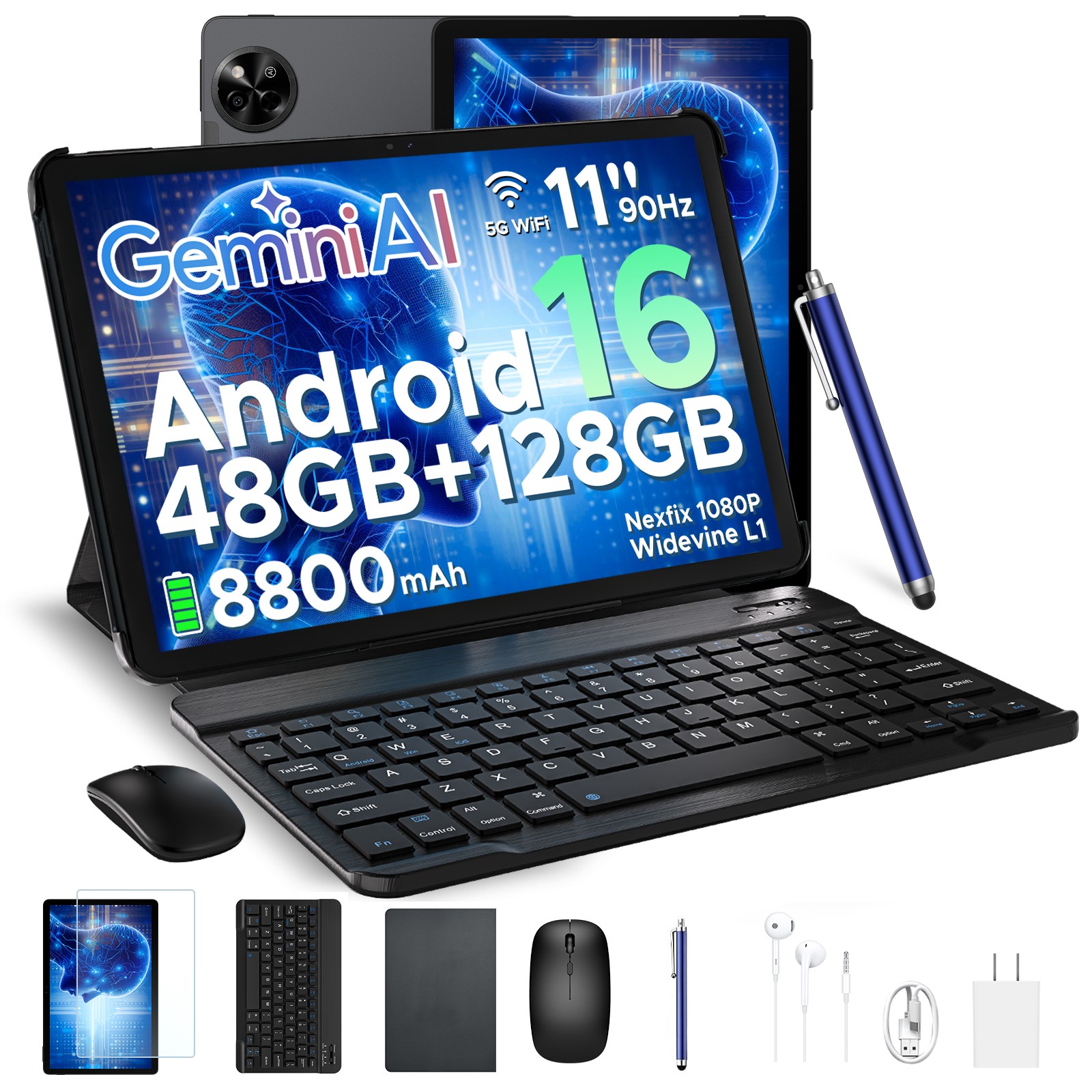 POCKAM P11 Android 16 Tablet 11 inch Tablet 48GB+128GB 8800mAh T7250 Octa-Core