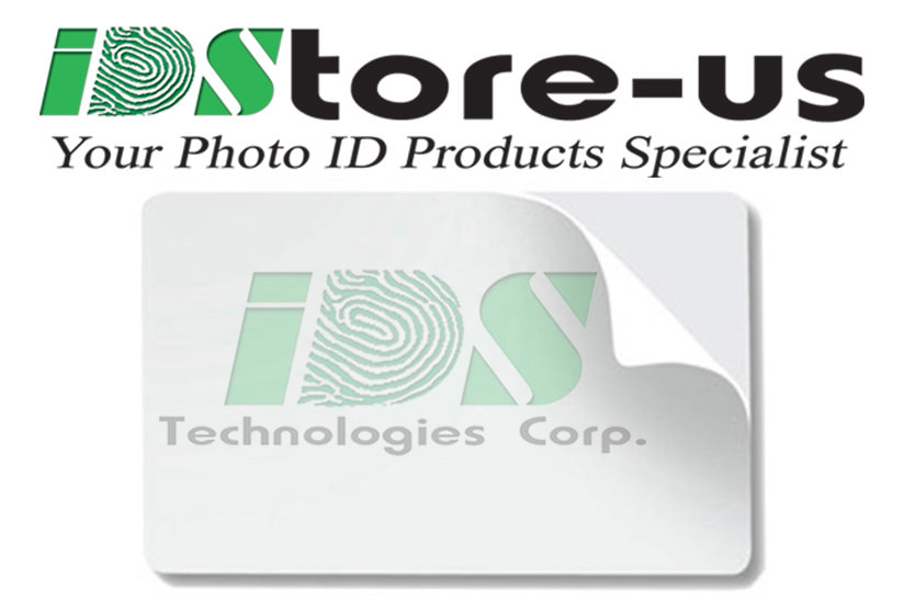 500 Blank White PVC Cards, CR80, 10 Mil, Adhesive back with Paper release liner