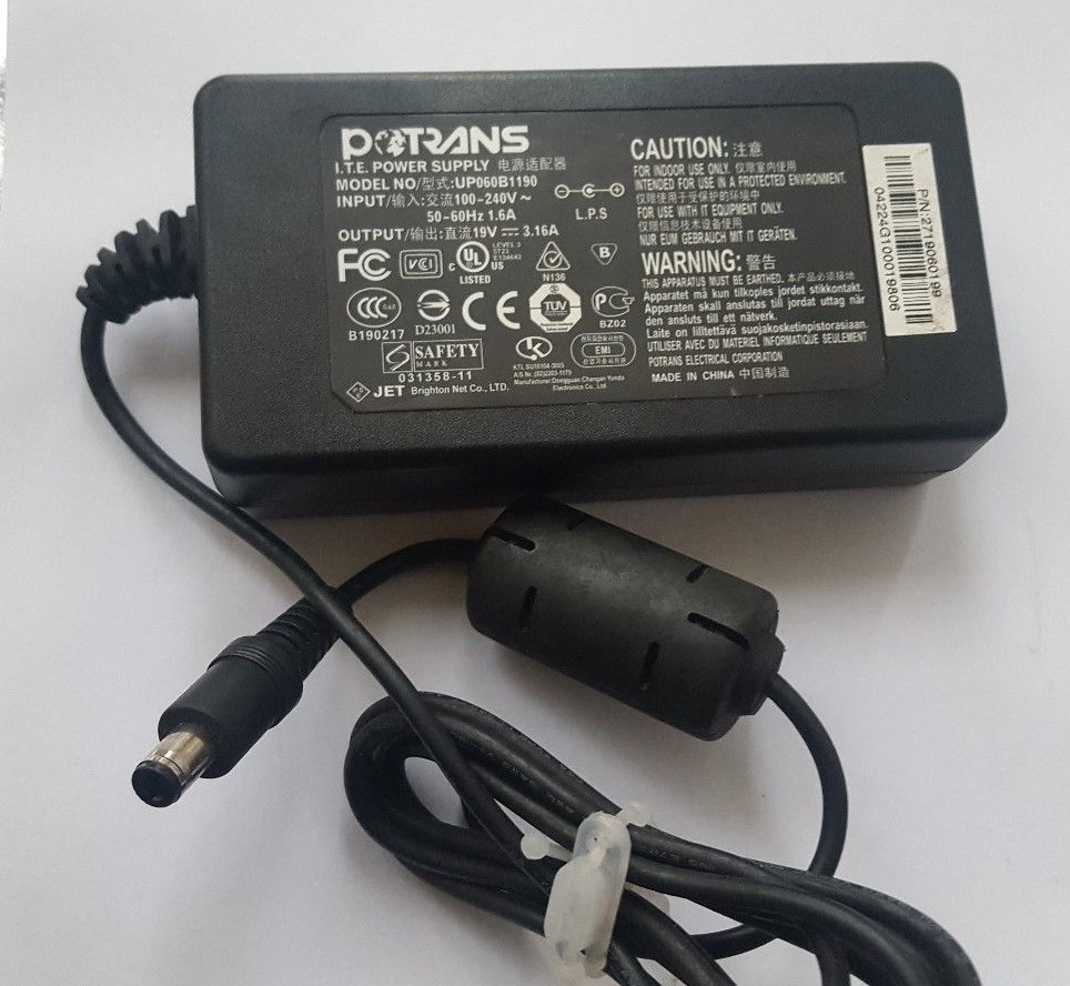POTRANS UP060B1190 19V 3.16A POWER SUPPLY ( (IN37S3B2))