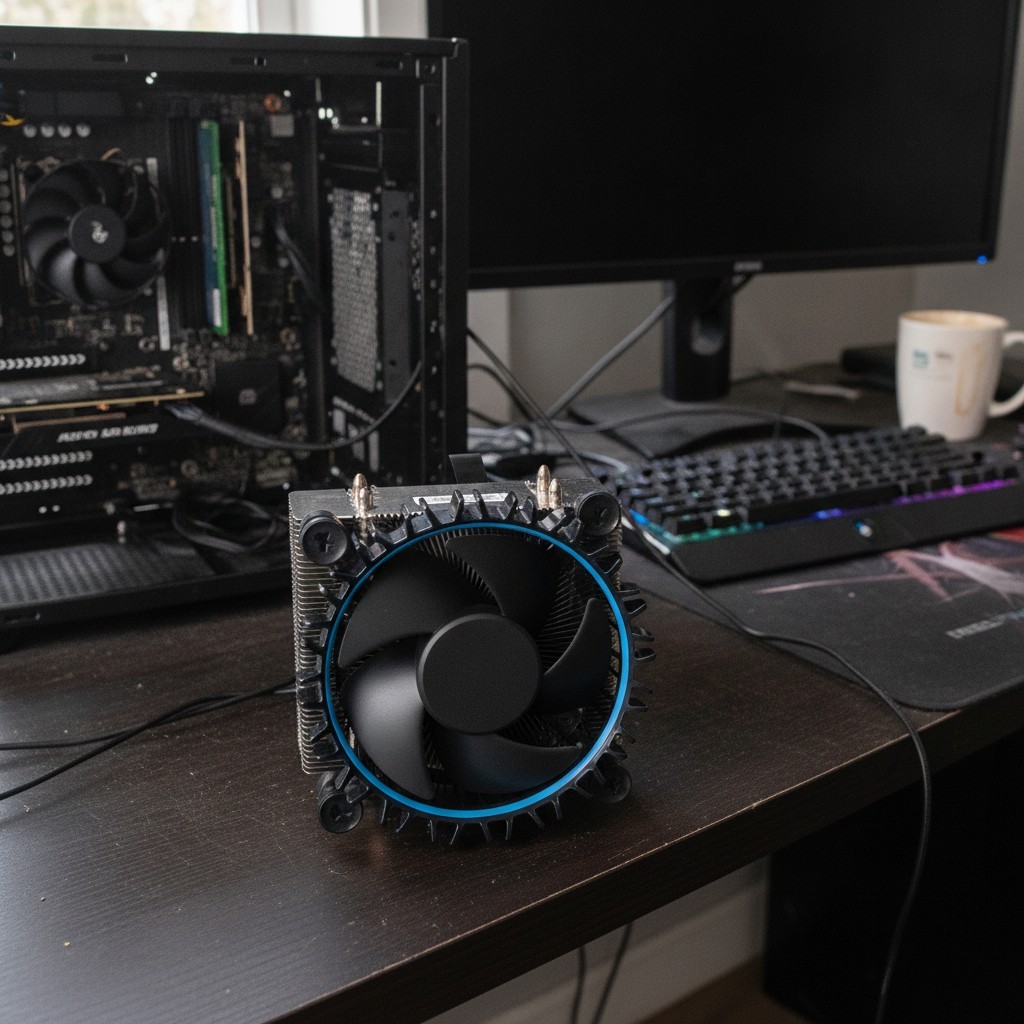 Efficient CPU Cooler: Aluminum Heatsink with Copper Base for Intel i5 12400