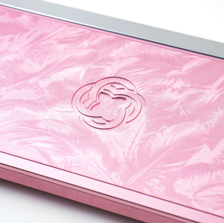 60% Mechanical Keyboard CNC milled metal case with feather engraving for gh60