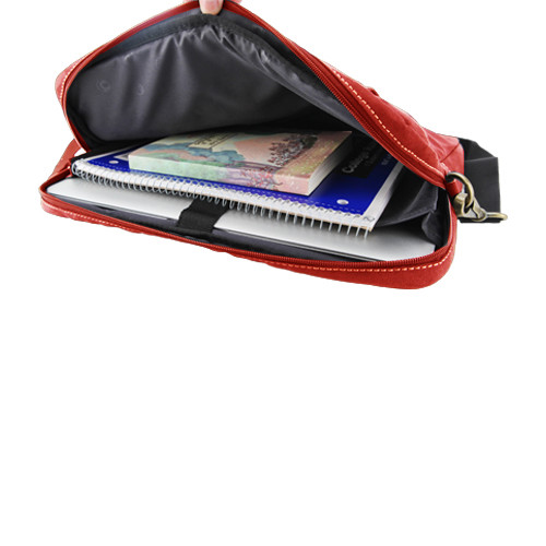 miim Soft Gold Faux Suede 11″ inch Laptop Sleeve (Red) with Shoulder Strap
