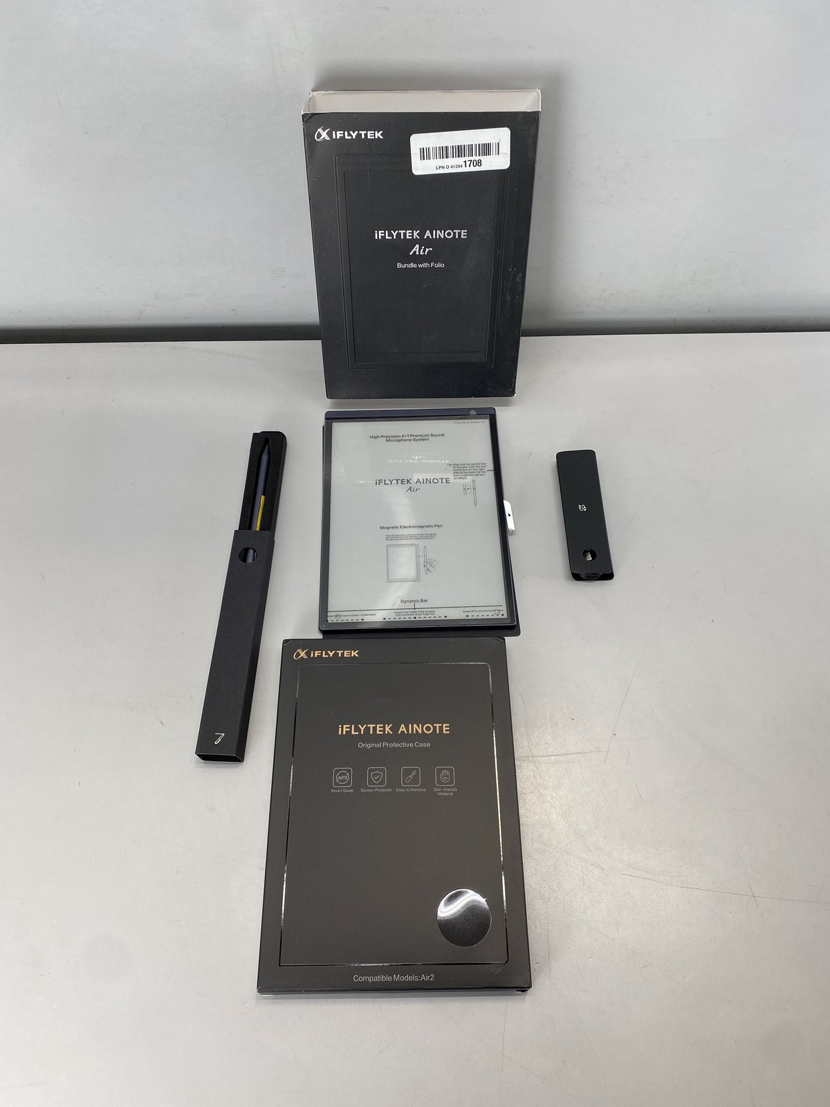 iFLYTEK AINOTE Air2 Tablet 8.2″ Silver Grey Bundle w/ Folio Case- Black