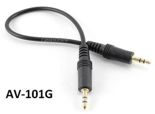 1ft 3.5mm Stereo Male to Male Plug Gold-Plated Audio Cable, CablesOnline AV-101G