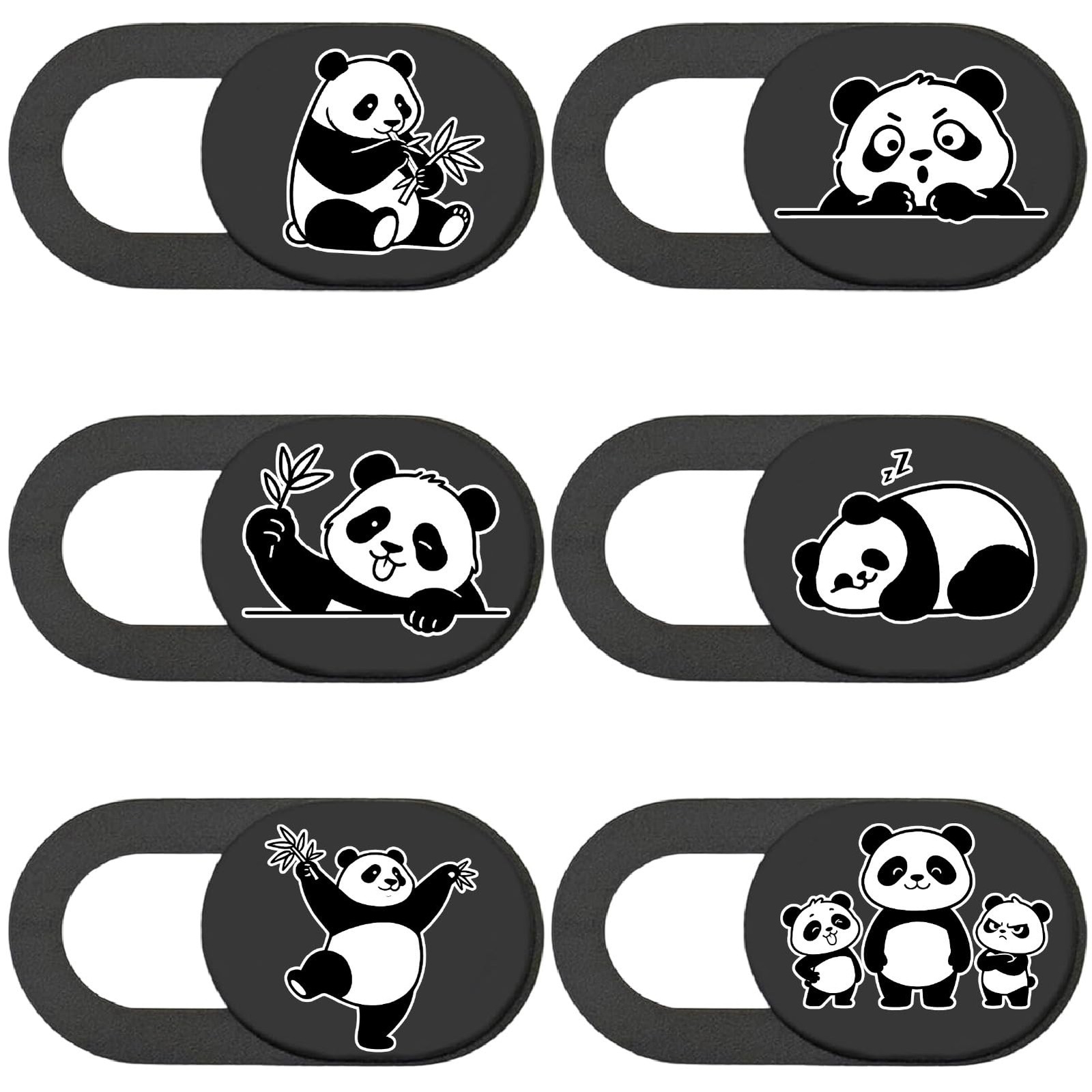 PRESSINART 6Pcs 6 Styles Panda 0.35 x 0.71 x 0.04inch(9 x 18 x 1mm),