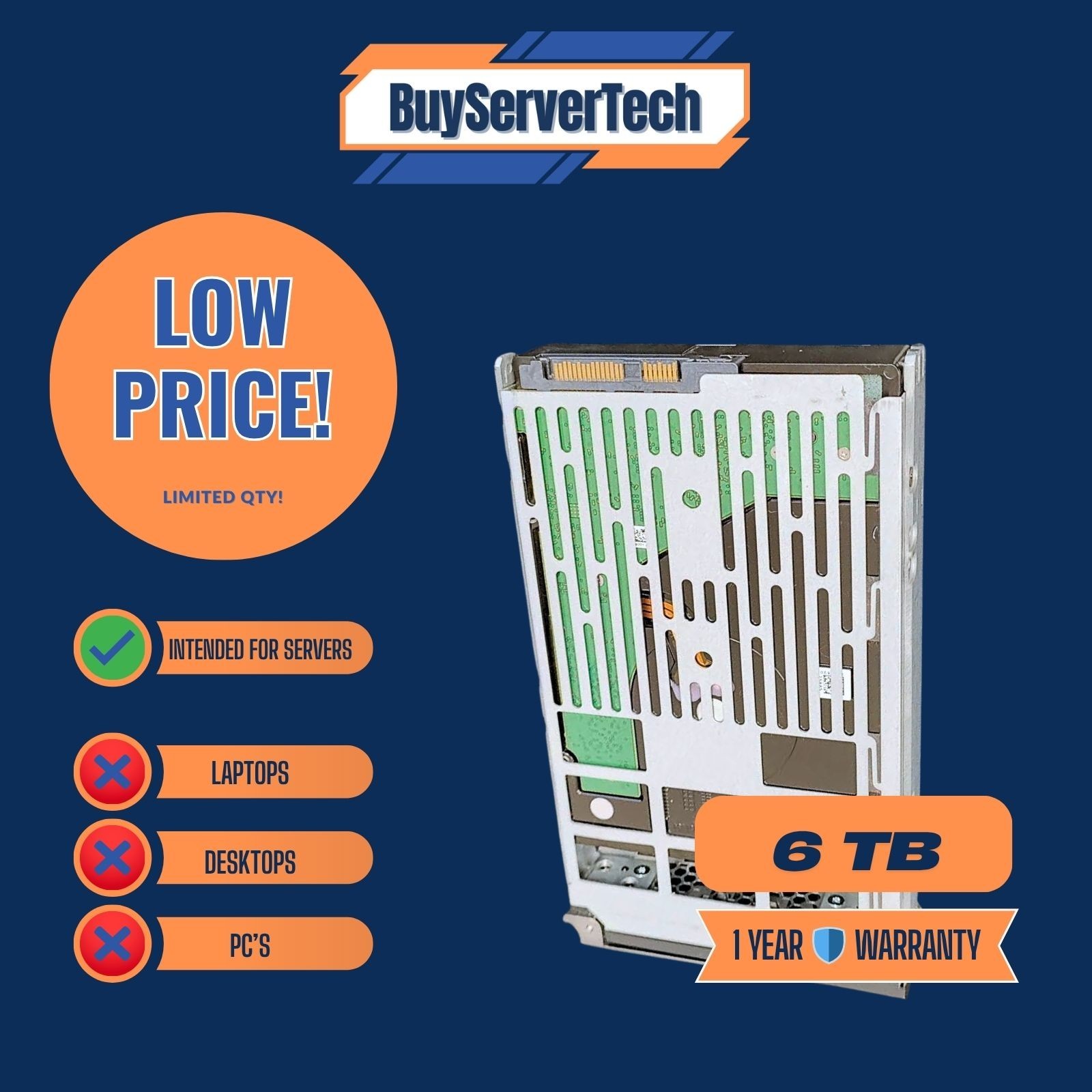 Dell NWCCG 6TB 7.2K RPM 6Gbps SAS 3.5” (ST6000NM0034) Internal HDD