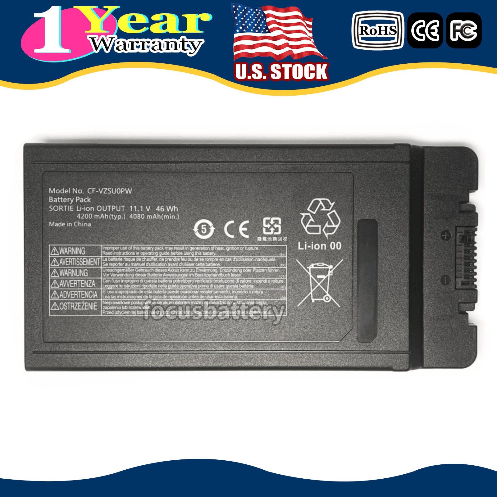 New OEM 46WH CF-VZSU0PW CF-VZSU0PR Battery For Panasonic TOUGHBOOK 54 CF-54 CF54