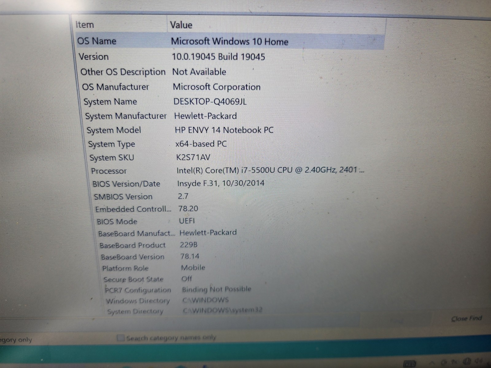 HP Envy Notebook 14 i7-5500u @2.40ghz 1TB SSD 16GB RAM 14t-u200 W10home READ!