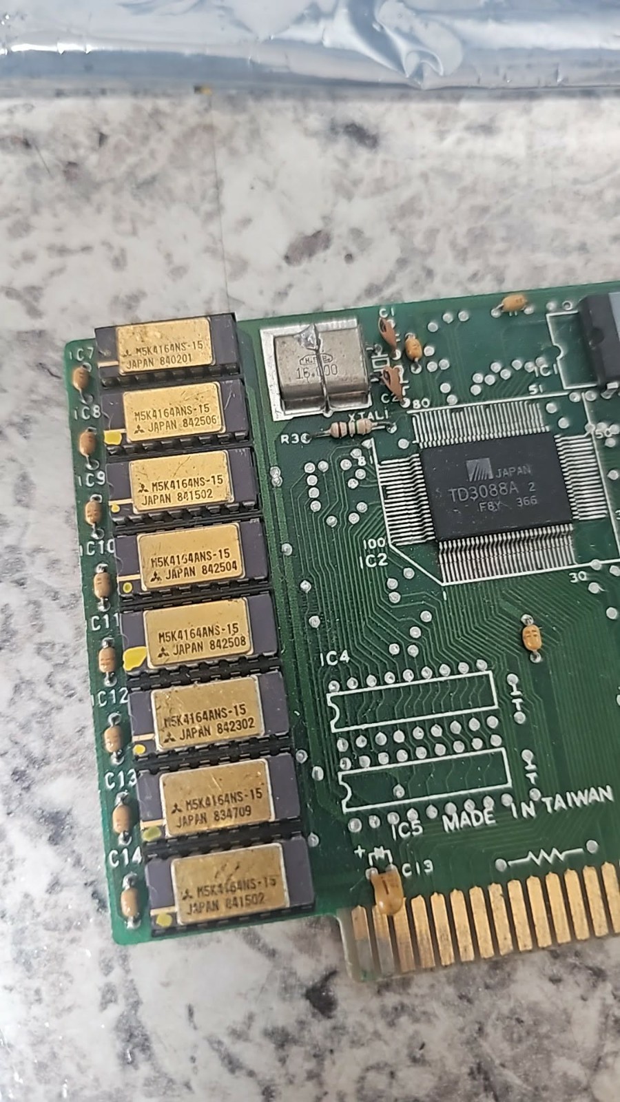Vintage IBM 5150 60 Gold Video Card Panatek TD3088A Hercules HGC Mono ISA 8 bit