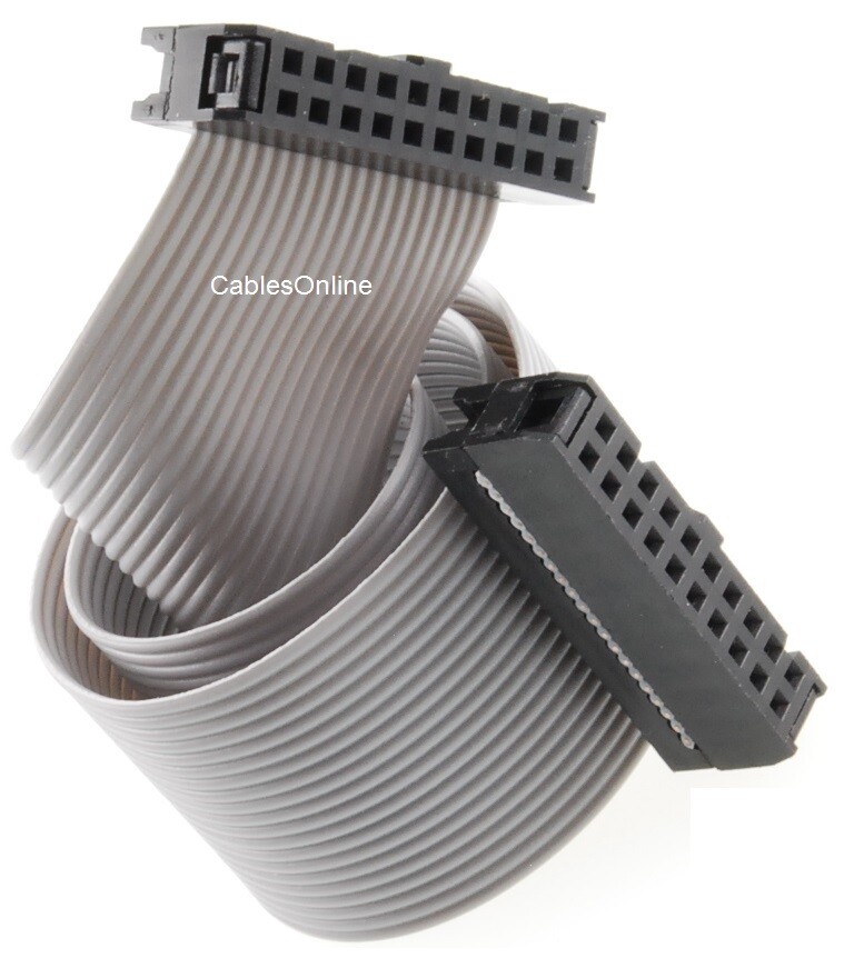 20-Pin (2×10) Female to Female 2.54mm-Pitch 20-wire IDC Flat Ribbon Cable