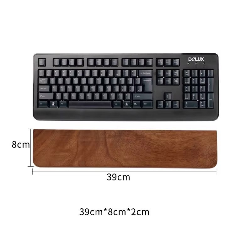 Walnut Wood Keyboard Wrist Rest Palm Support Pad for 87 98 104 108 Keys