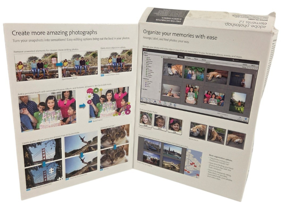 Adobe Photoshop Elements 12 Windows / Mac OS in Box with Manual & Serial Number