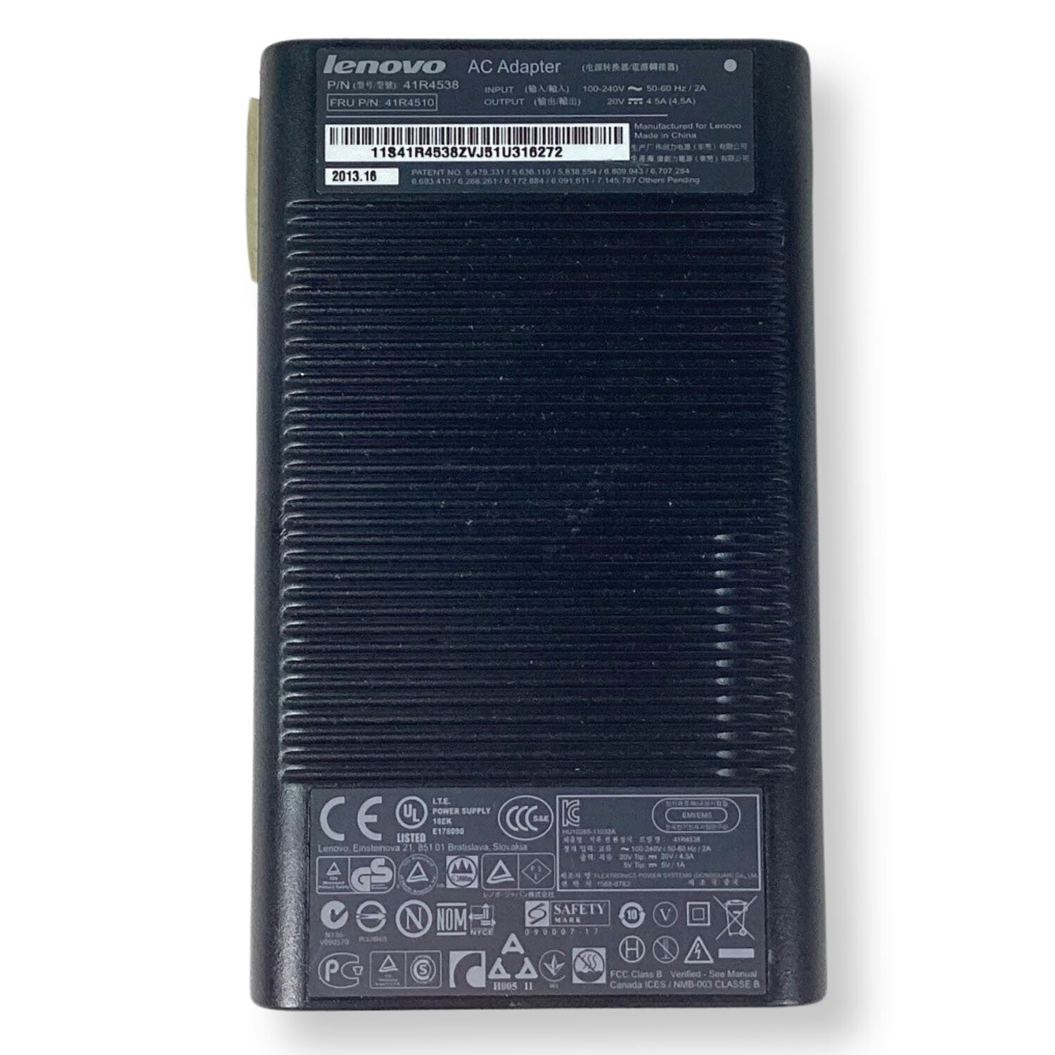 Lenovo 90W 4.5A AC DC Combo Power Adapter Black Ultra Slim 41R4538 41R4510