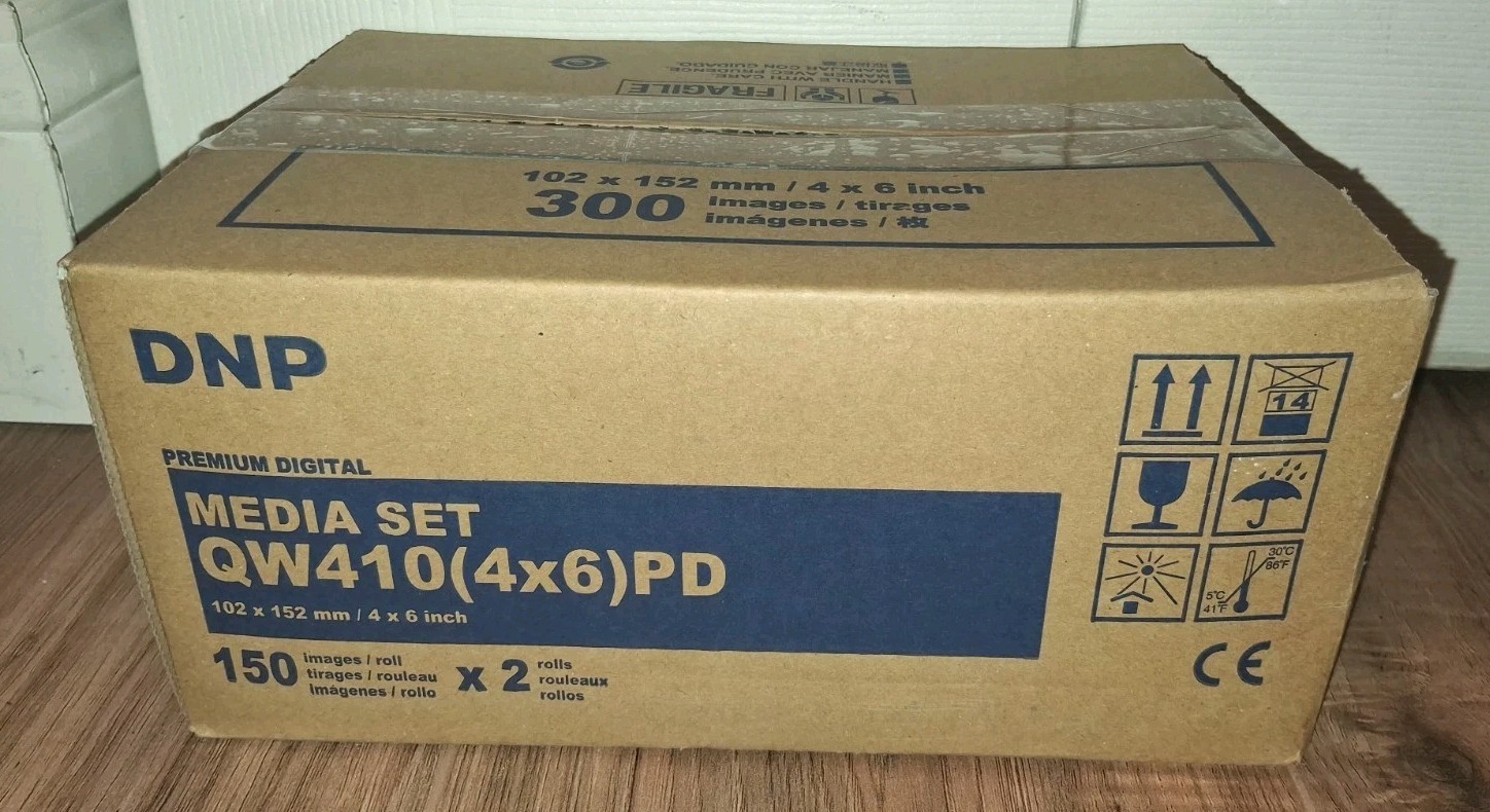 DNP 4×6” Media Set for DP-QW410 Photo Printer (4×4”) 300 Prints Total New!