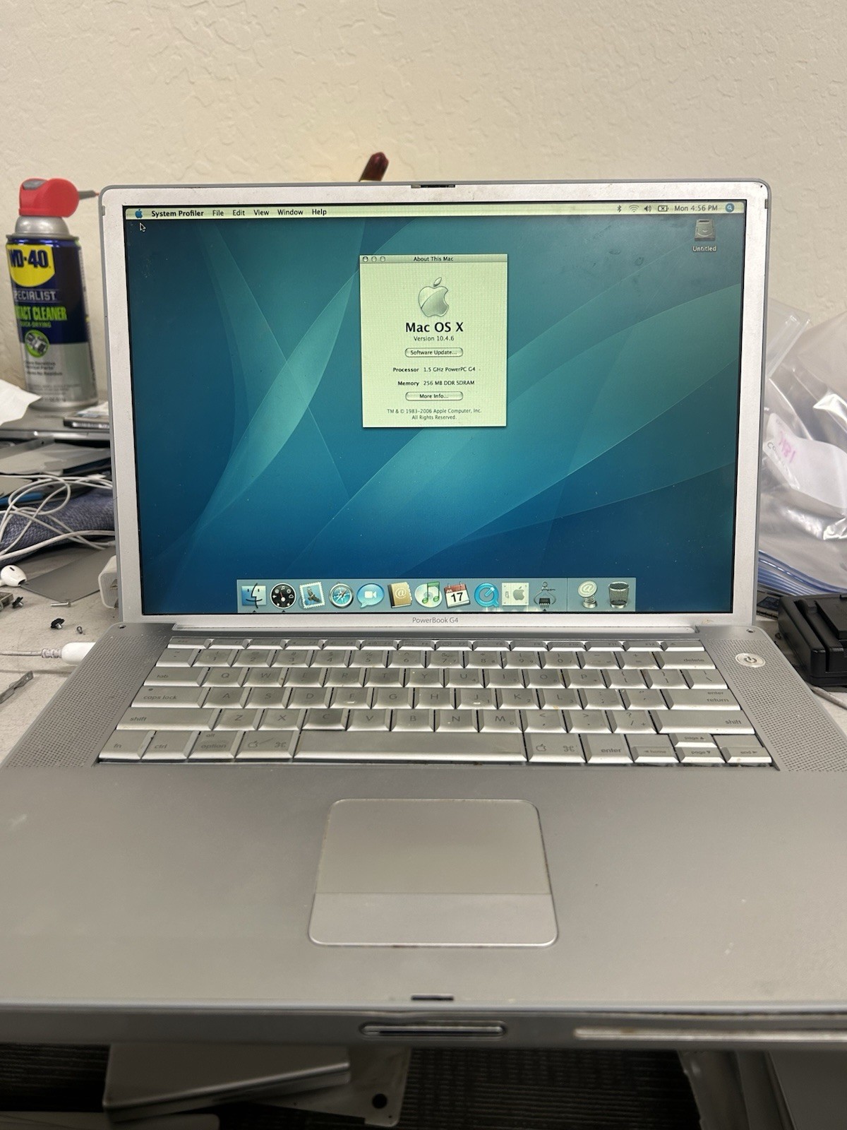 Vintage Apple PowerBook 15” G4 “Aluminum” (1.5GHz/256mb/60gb/Tiger) 2 READ