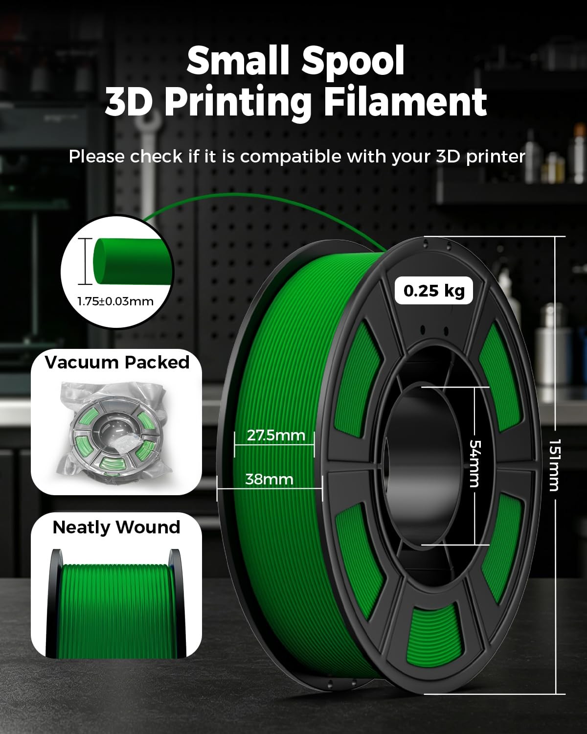 Multicolor Hyper PLA Plus 3D Printing Filament 8 Color Bundle 0.25kg Filament