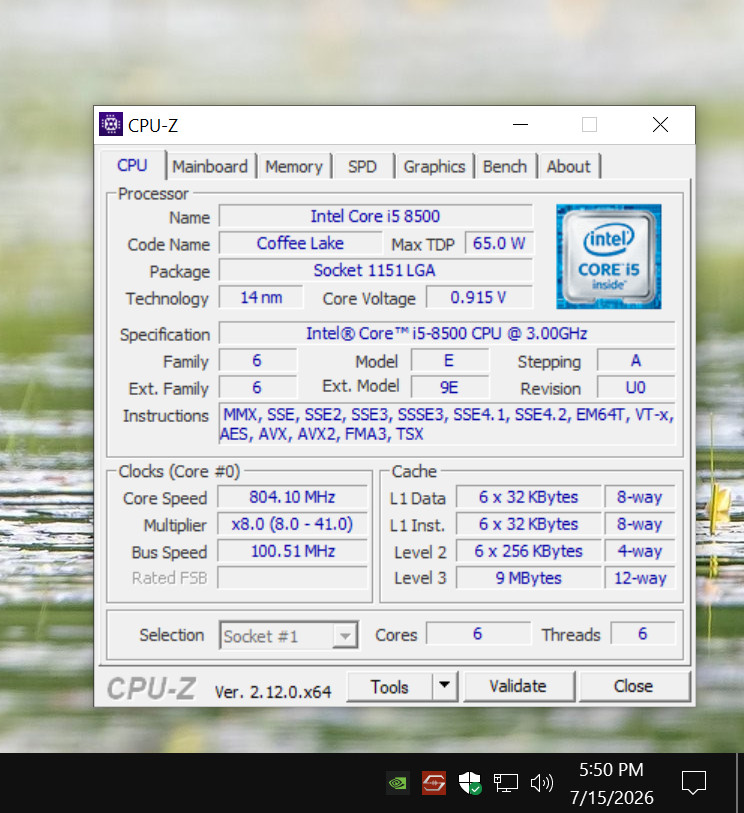 Intel Core i5-8500 Processor SR3XE – Tested / US Seller / LGA1151
