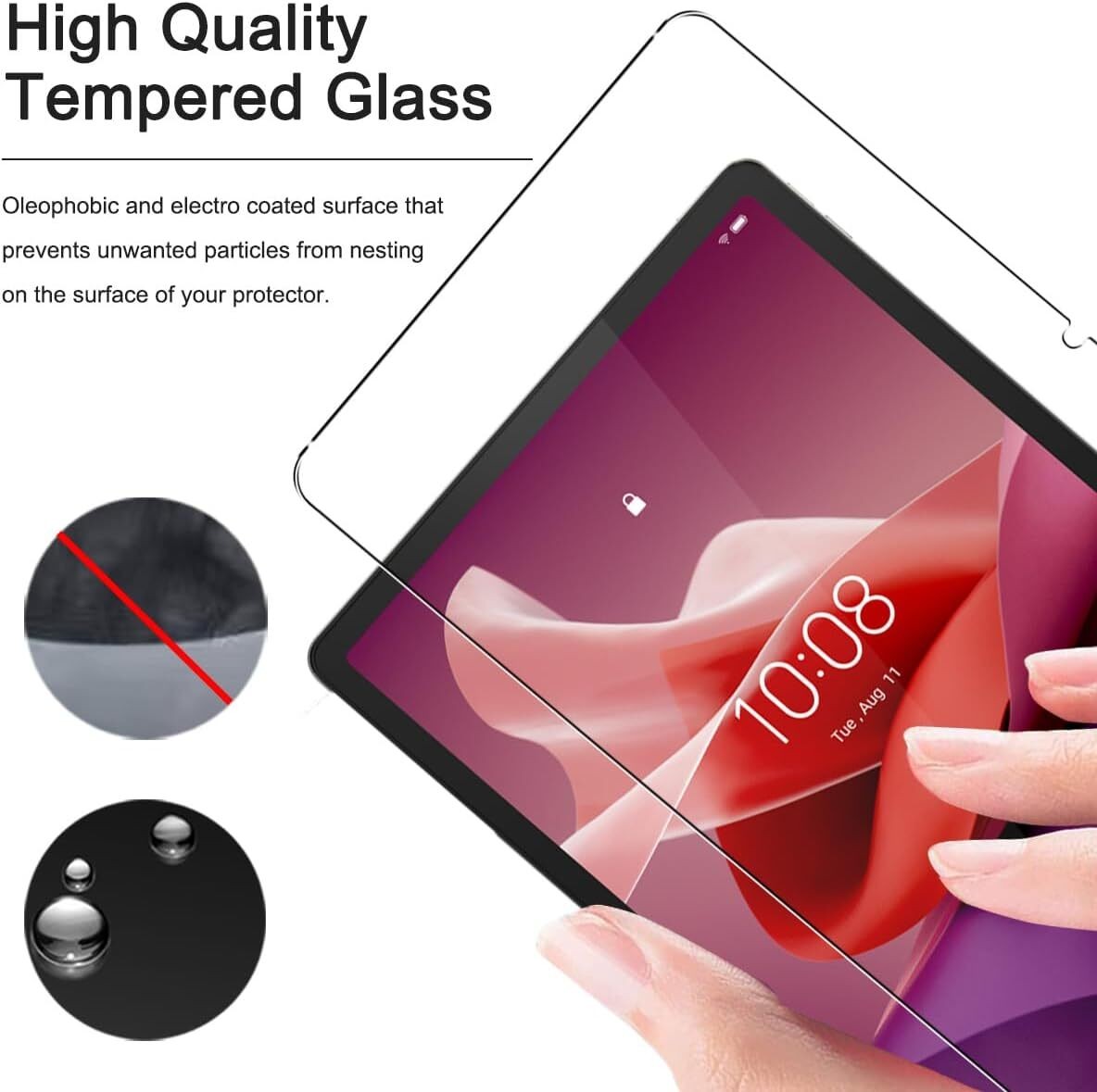 2Pcs for Lenovo Tab P12 12.7 in 2023 TB370F Screen Protector Tempered Glass Film