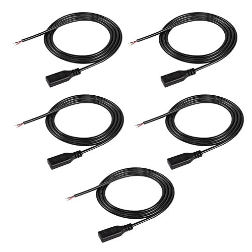 5-Pack USB Type-C Pigtail Cables – 1M/3.2FT for DIY Fast Charging Projects