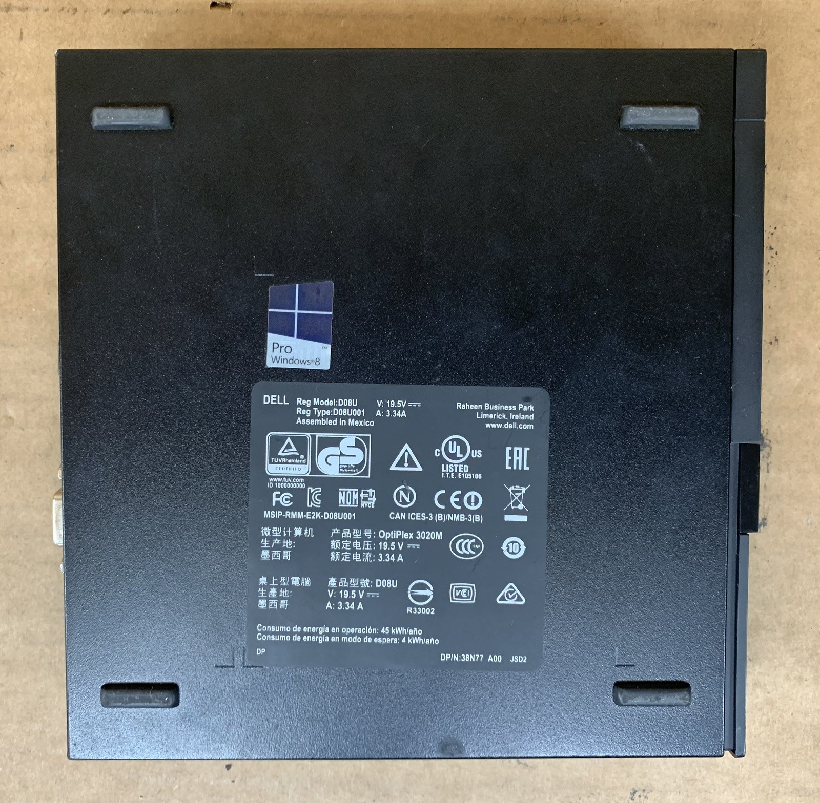 Dell OptiPlex 3020M MFF Intel Core i3-4150T@3.00GHz 8GB DDR3 RAM 1TB HDD WIN 10P