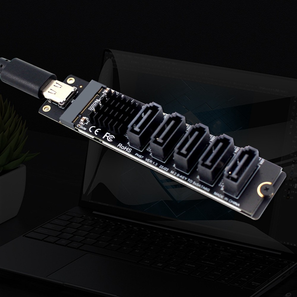 TYPE-C to SATA3.0 5 Ports Adapter Converter Card 6Gbps USB10G JM575+JMS5804611