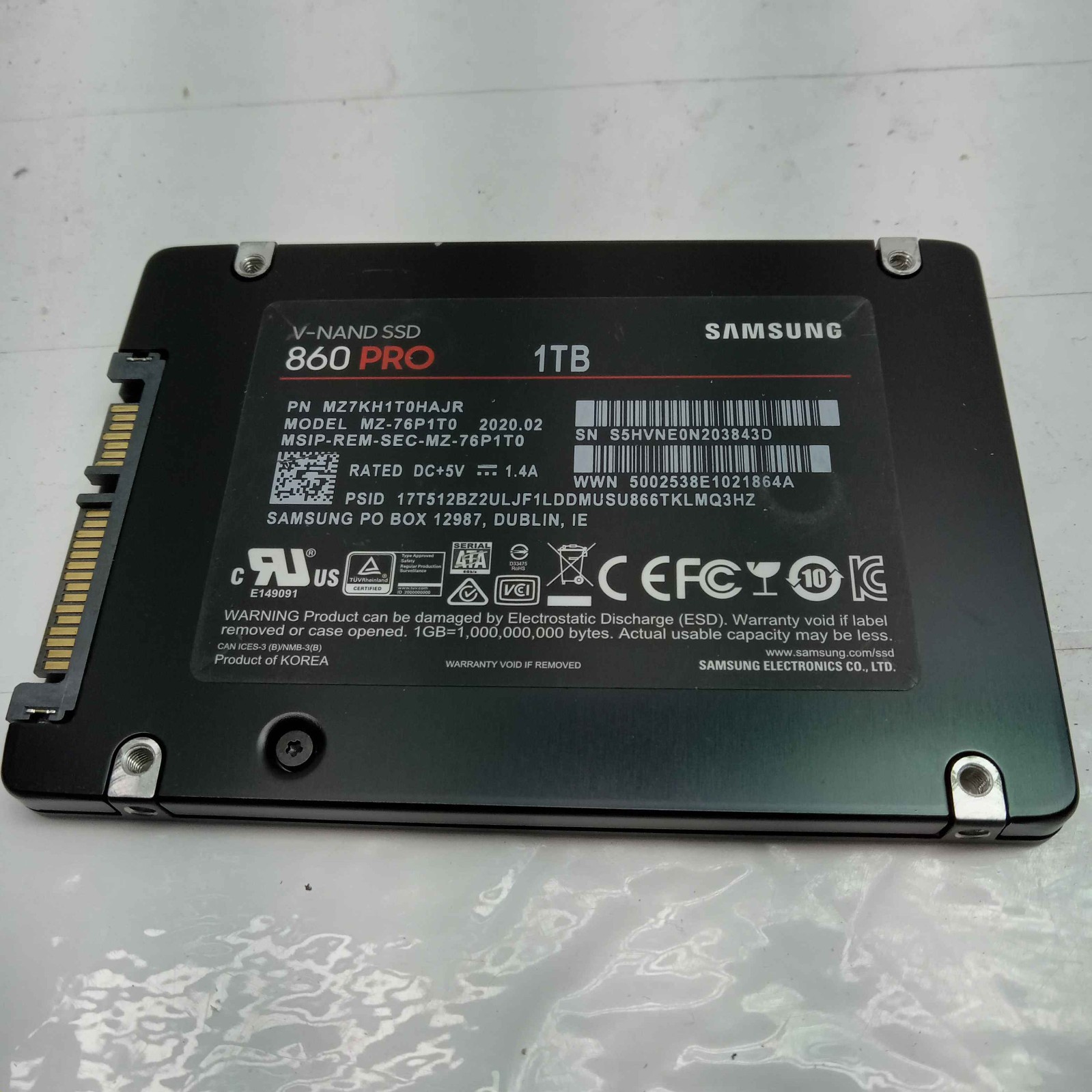 Samsung 860 Pro 1TB SATA III SSD Solid State Drive MZ-76P1T0 90% Health ^