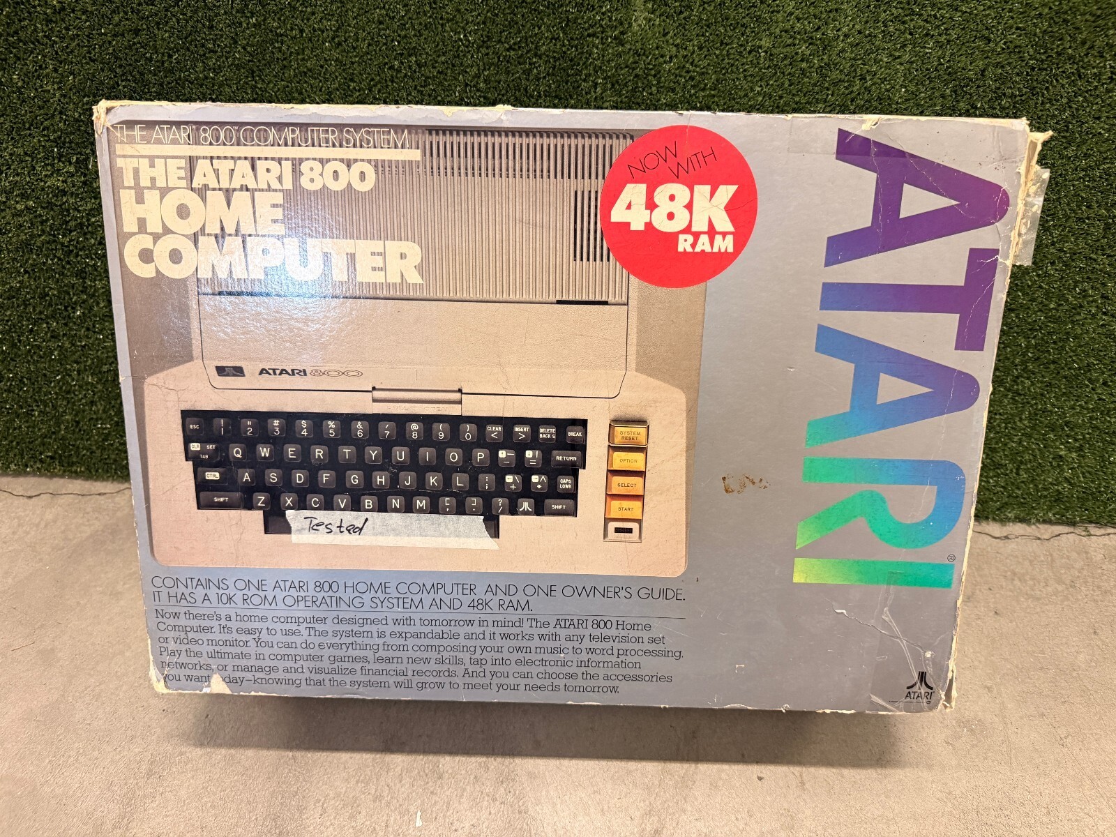 Atari 800 48K RAM Vintage 8-Bit Home Computer w/ Original Box Power Adapter