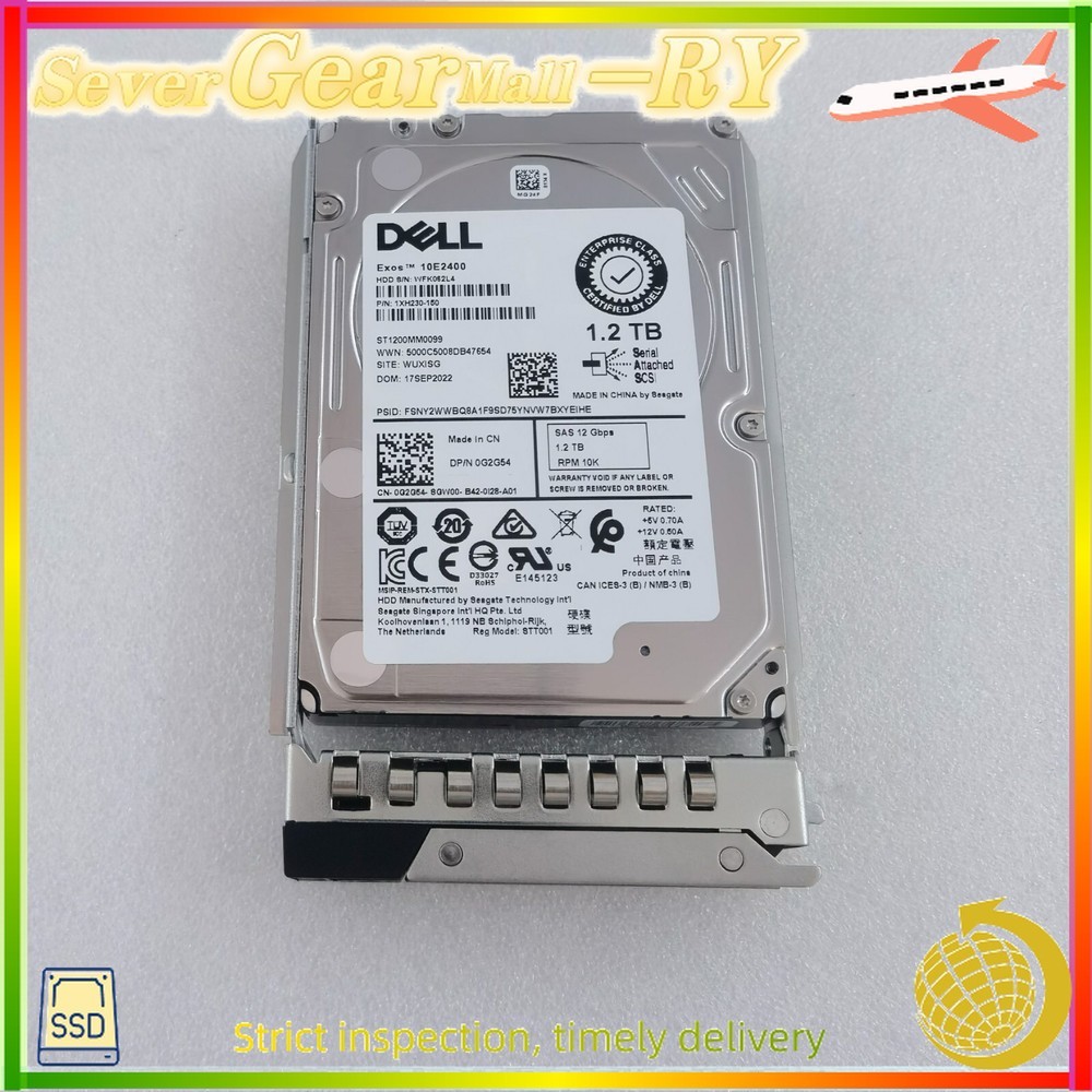 DXD9H G2G54 Dell 10K 1.2TB 12G 2.5 SAS hard drive 0G2G54 ST1200MM0099 400-ATJL